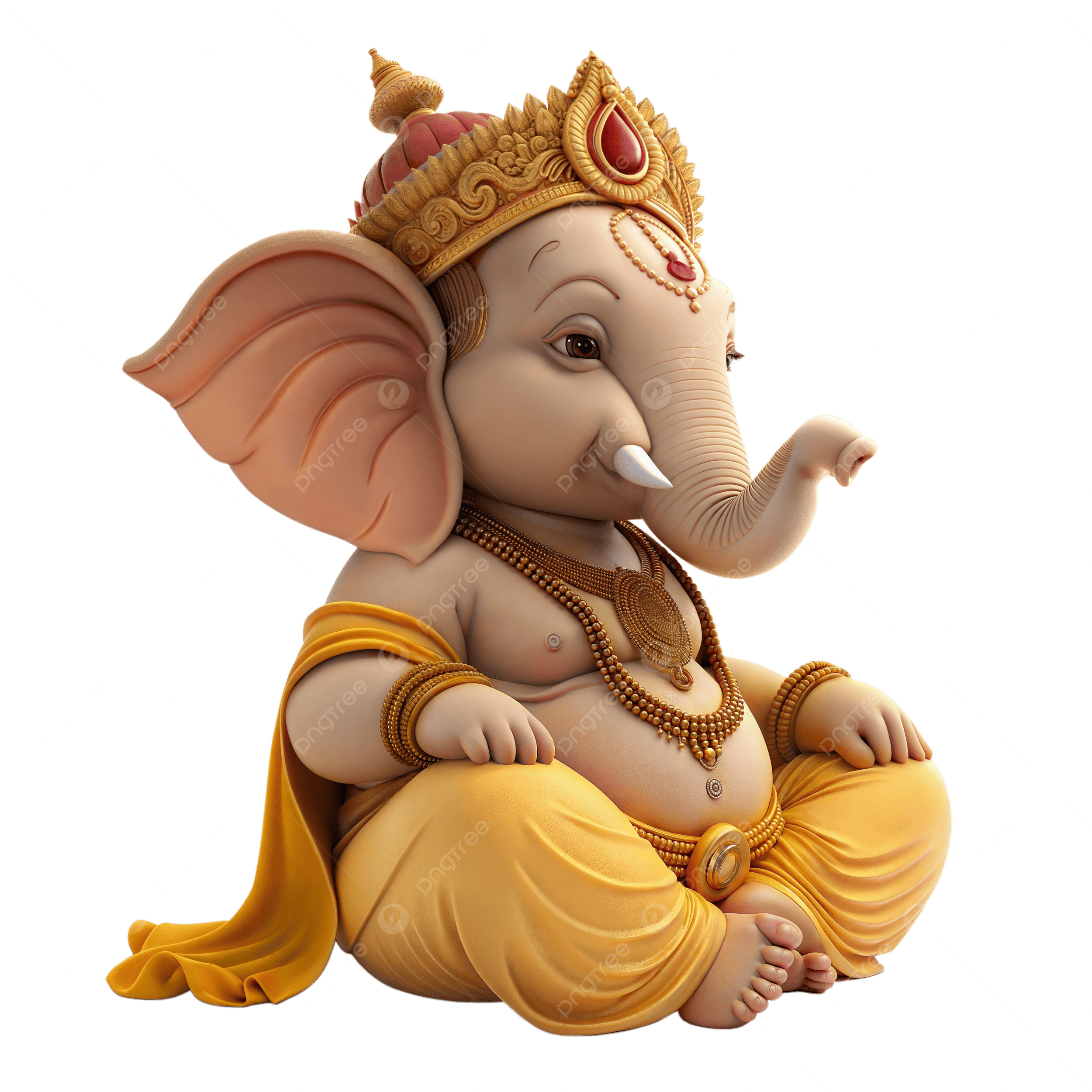2500x2500 Cute Baby Ganesha Sitting In Meditation, Baby Clipart, Baby Ganesha, Hindu Deity PNG Transparent Image and Clipart for Free Download