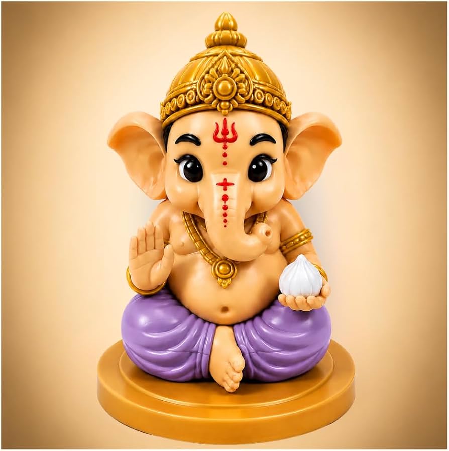 894x899 Buy VASPAR Cute Baby Ganesha Idol for Car Dashboard. Premium Lord Ganesh Murti. Mini Ganpati Statue for Home Decor, Office Desk & Pooja Room