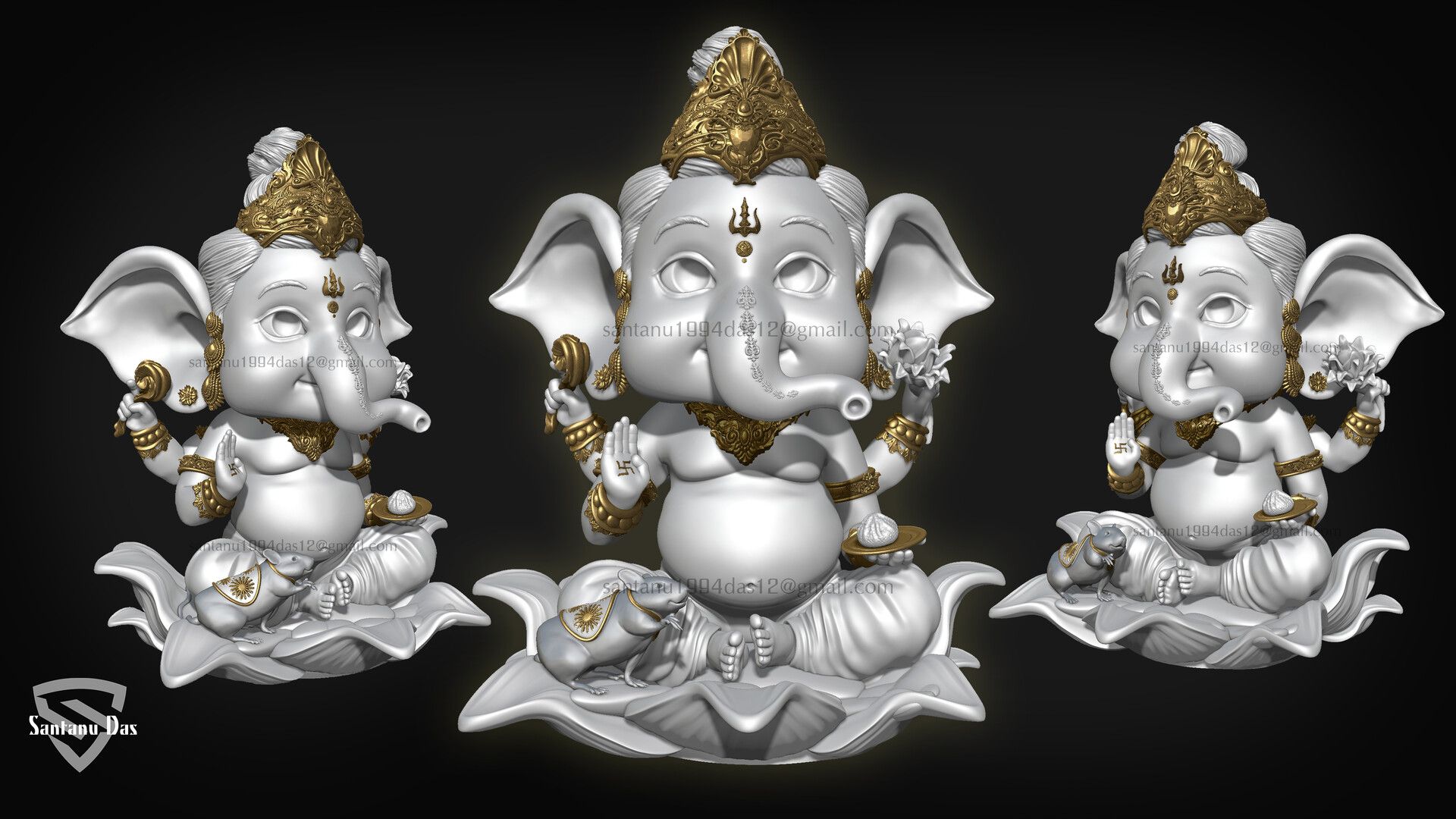 1920x1080 Santanu Das Ganesha 3D Print Model © 2025 Santanu Das. All Rights Reserved