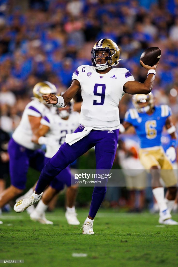 736x1103 Washington Huskies quarterback Michael Penix Jr. throws during the. News Photo