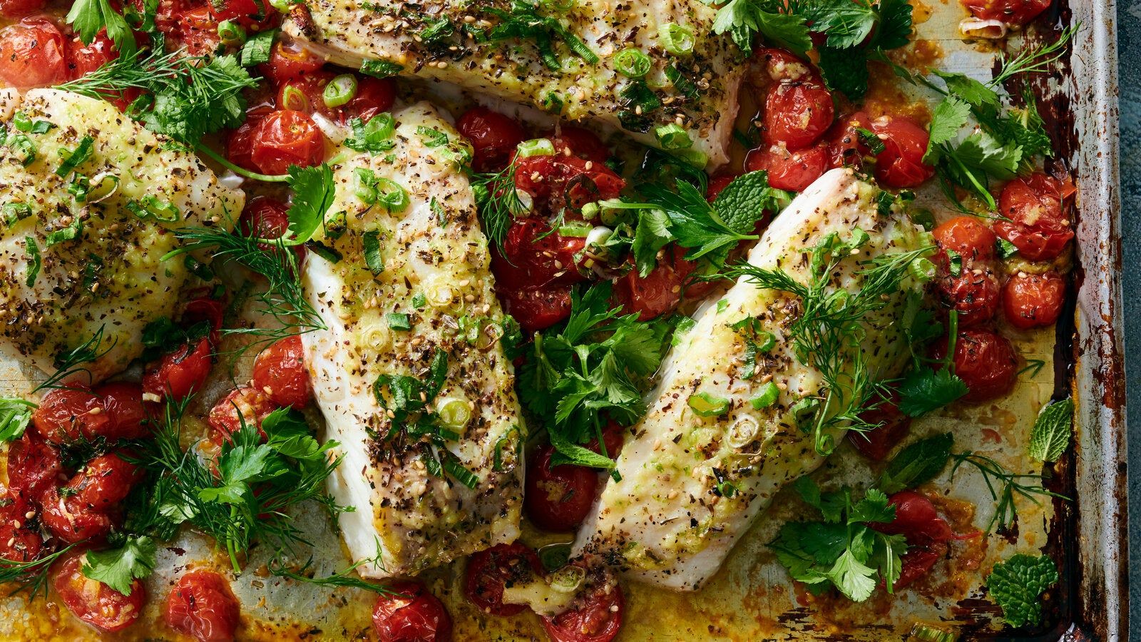 1600x900 Roasted Fish With Spice Butter and Tomatoes