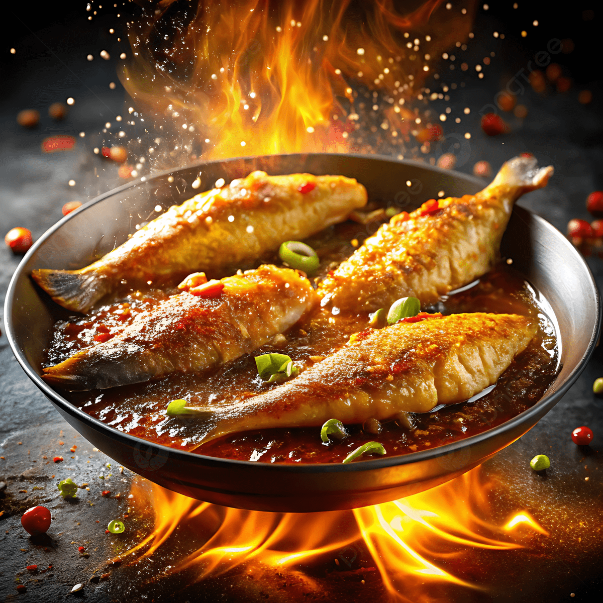1200x1200 Delicious Grilled Fish Fry With Flames And Fresh Herbs, Grilled Fish Fry, Fish Fry Desigh, Grilled Fish Art Background Image And Wallpaper for Free Download