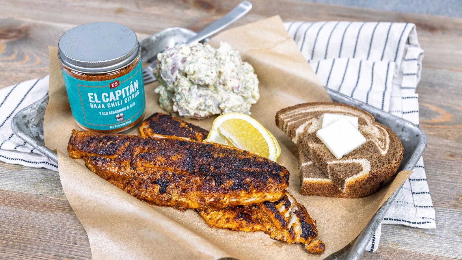 1600x900 Blackened Walleye Pan Seared With El Capitan Chili Citrus Taco Rub