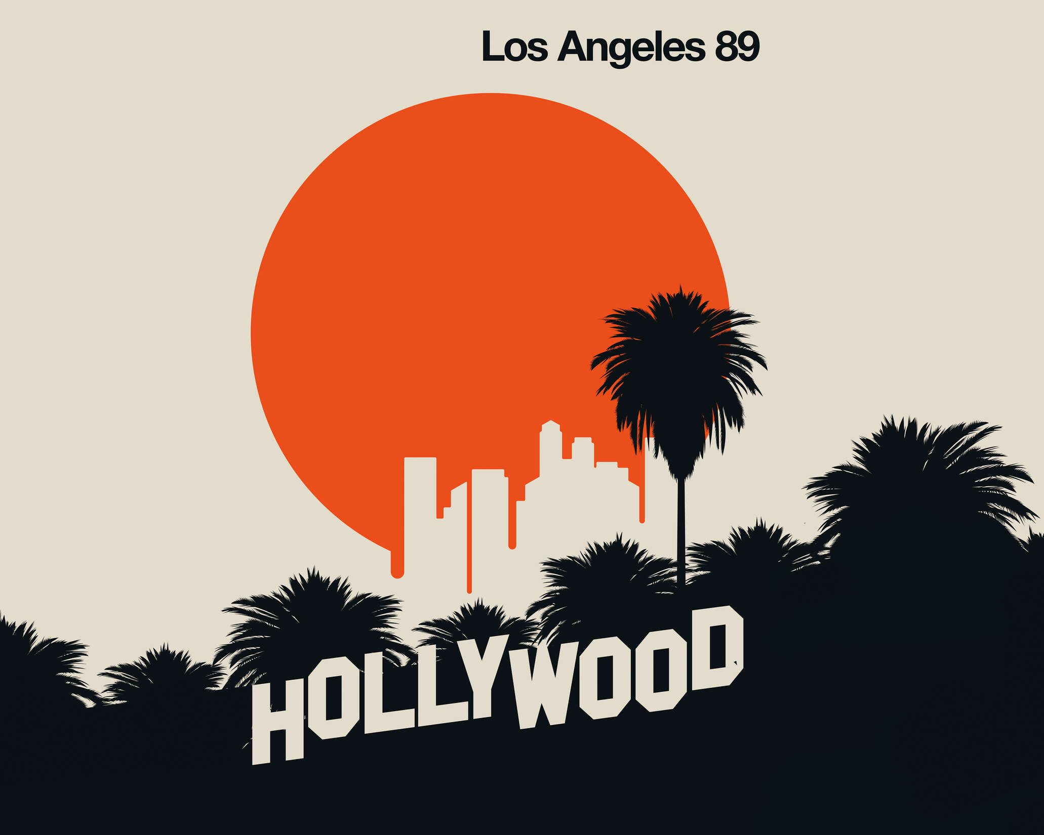 2062x1650 Photo wallpaper Hollywood in retro poster look