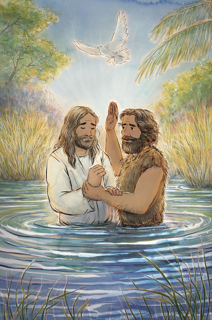 736x1108 John the baptist and jesus. Jesus baptism wallpaper, Jesus baptism drawing, Life of jesus