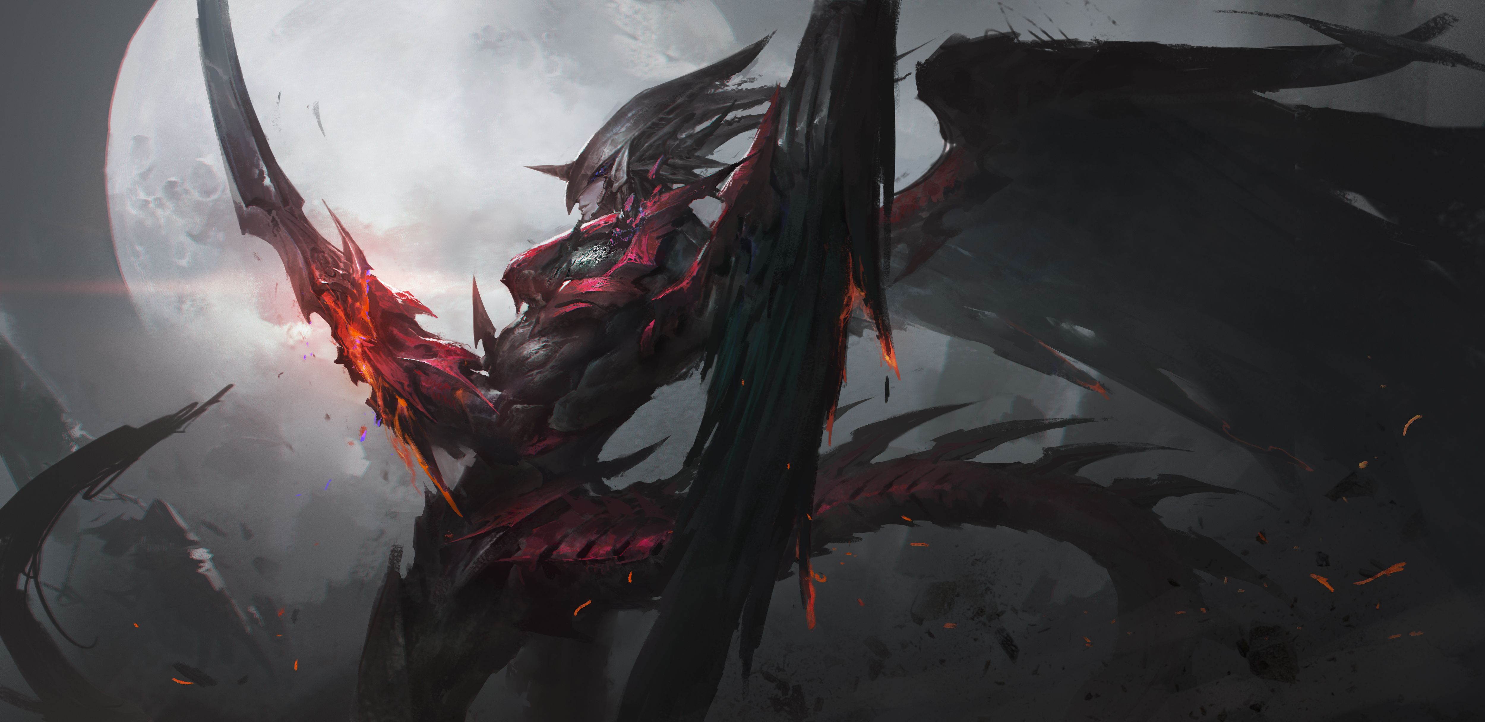 5000x2433 Yu Gi Oh! 4K: Crimson Winged Dragon
