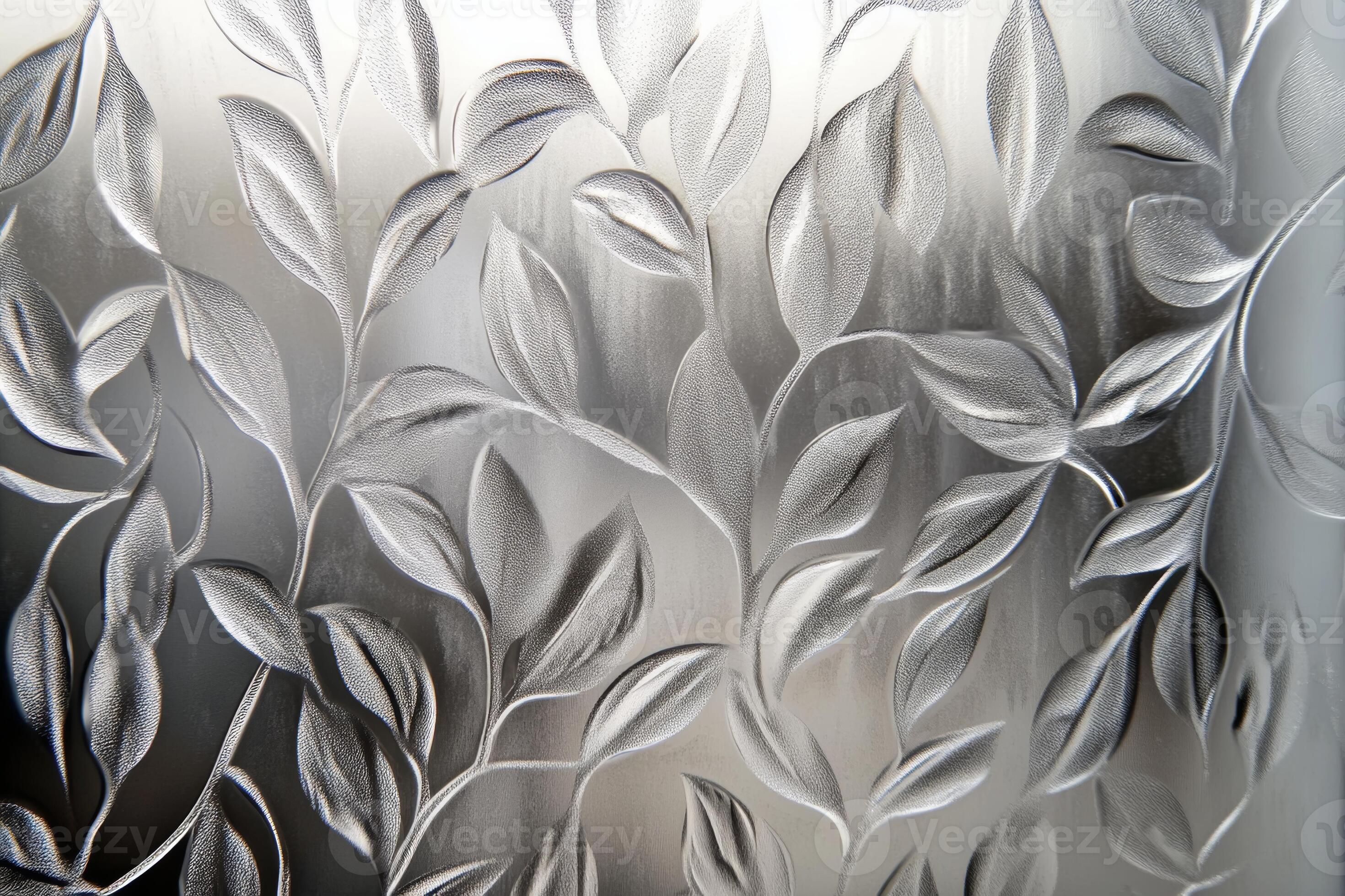 2940x1960 Frosted glass texture with intricate leaf patterns, perfect for adding elegance to interior designs and creating soft light diffusion