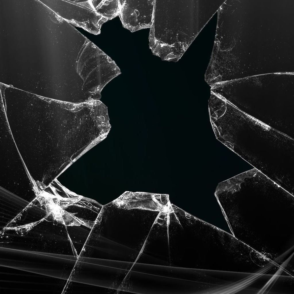 1024x1024 Broken Glass iPad Wallpaper Free Download