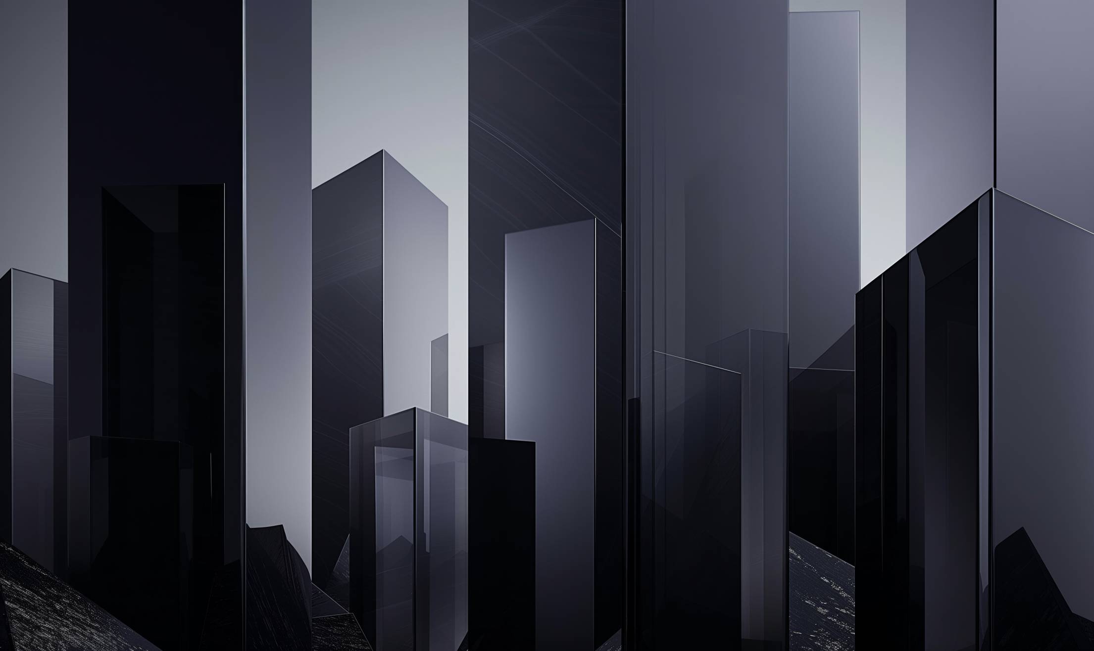 2210x1316 Abstract Image Glass City Skyscrapers. Free Architecture Image
