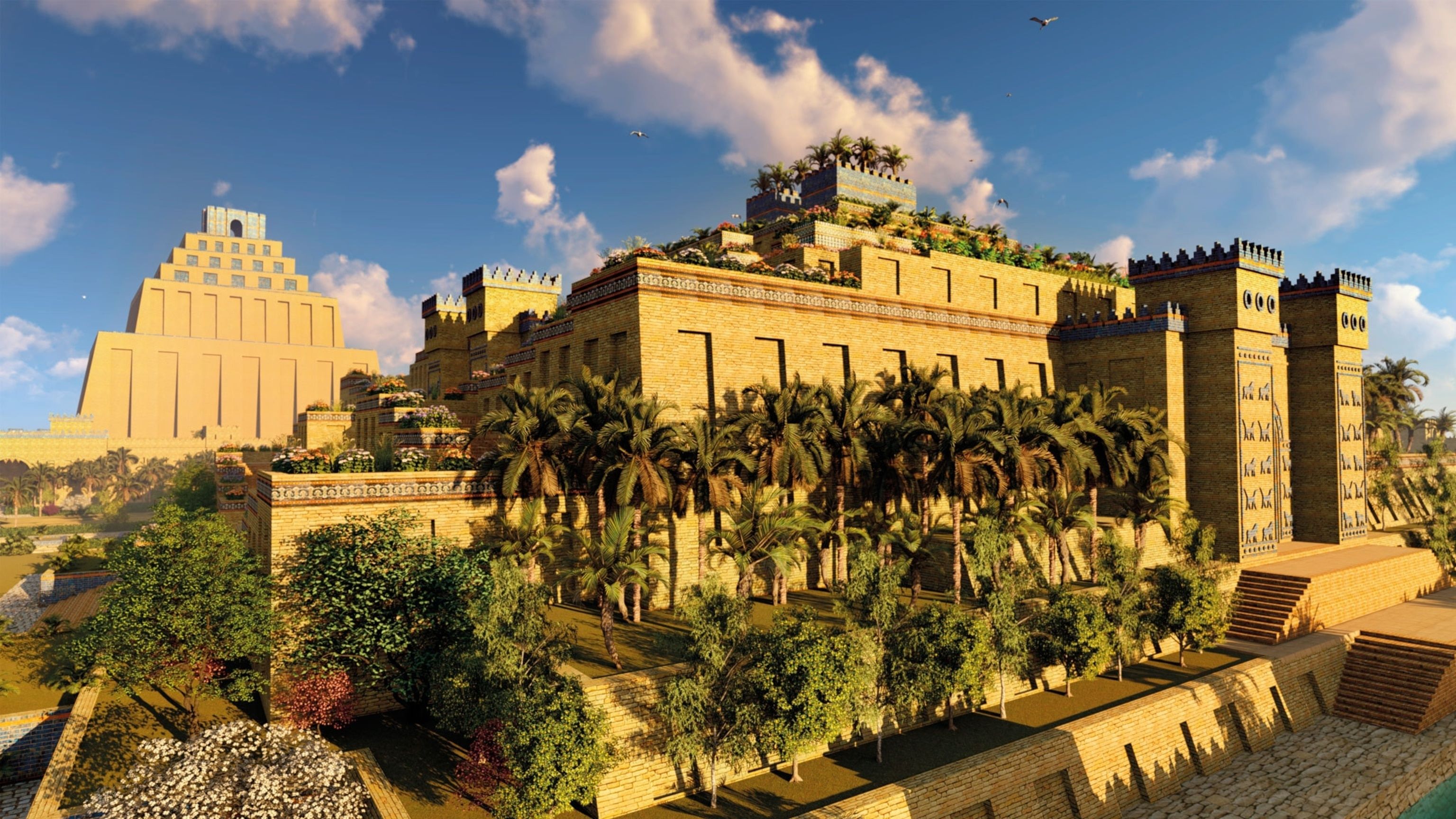 3072x1728 Hanging Gardens of Babylon Wallpaper