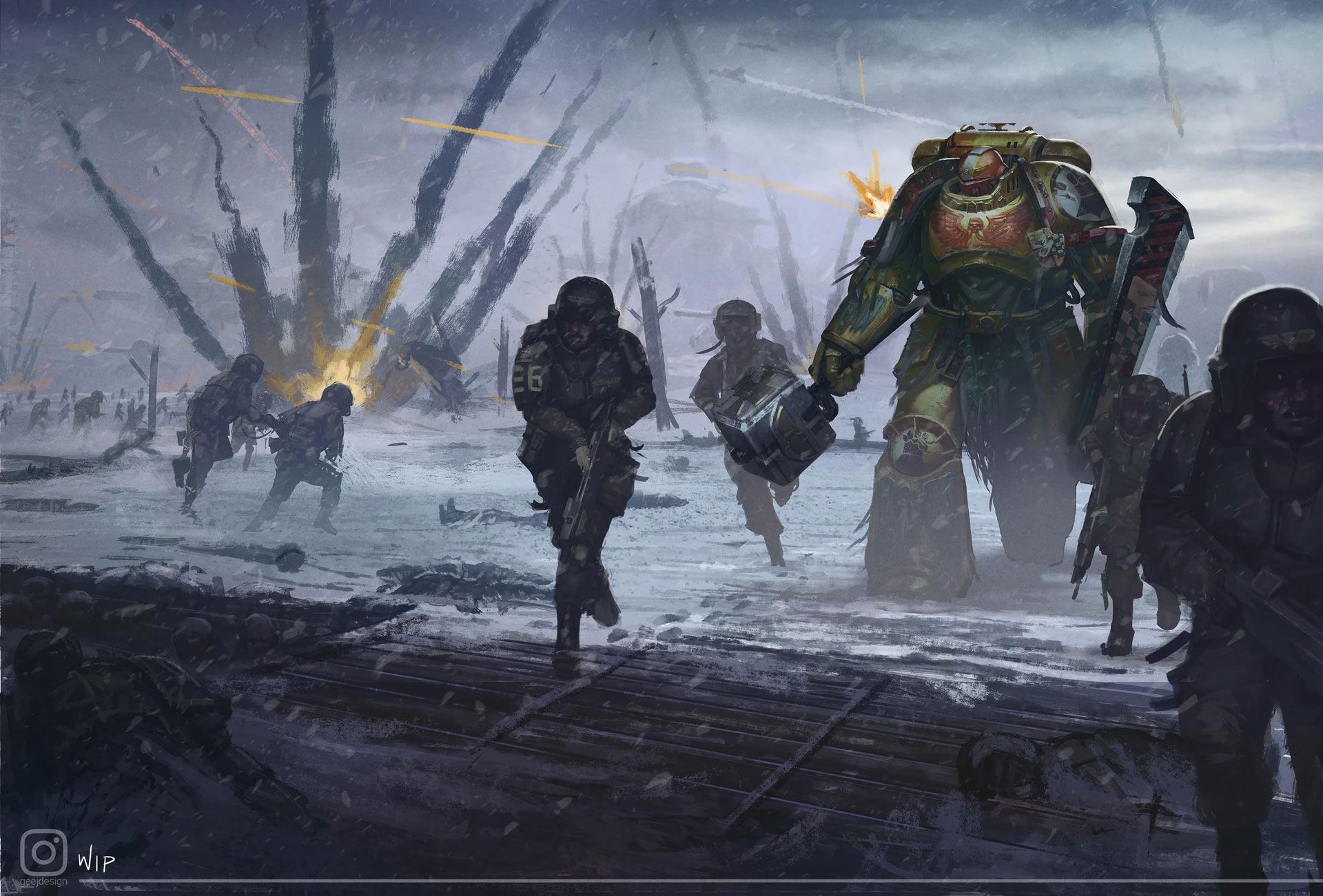 1920x1301 Cadian Shock Troops Warhammer 40K Artwork