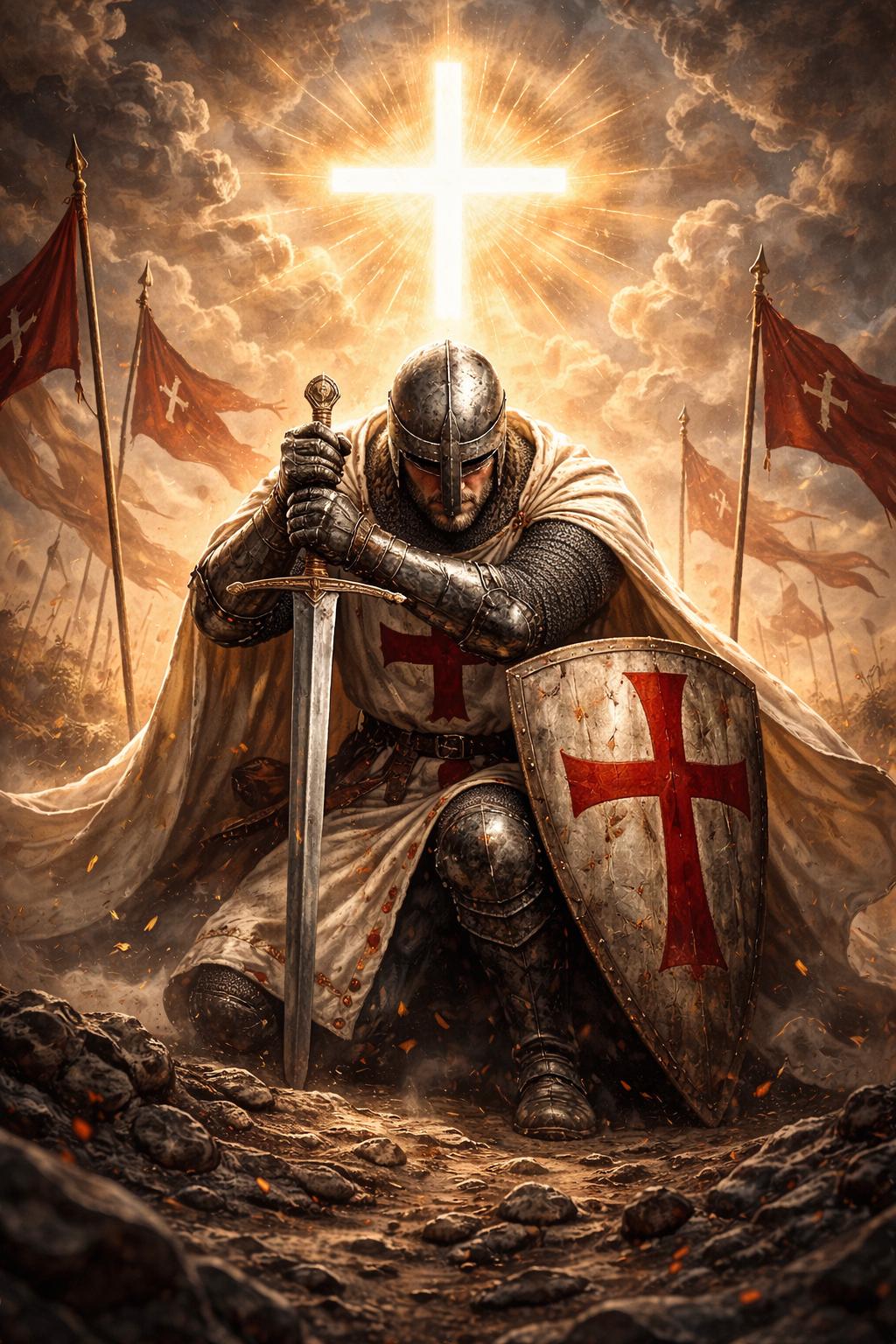 1024x1536 Christian Crusader Knight Wallpaper
