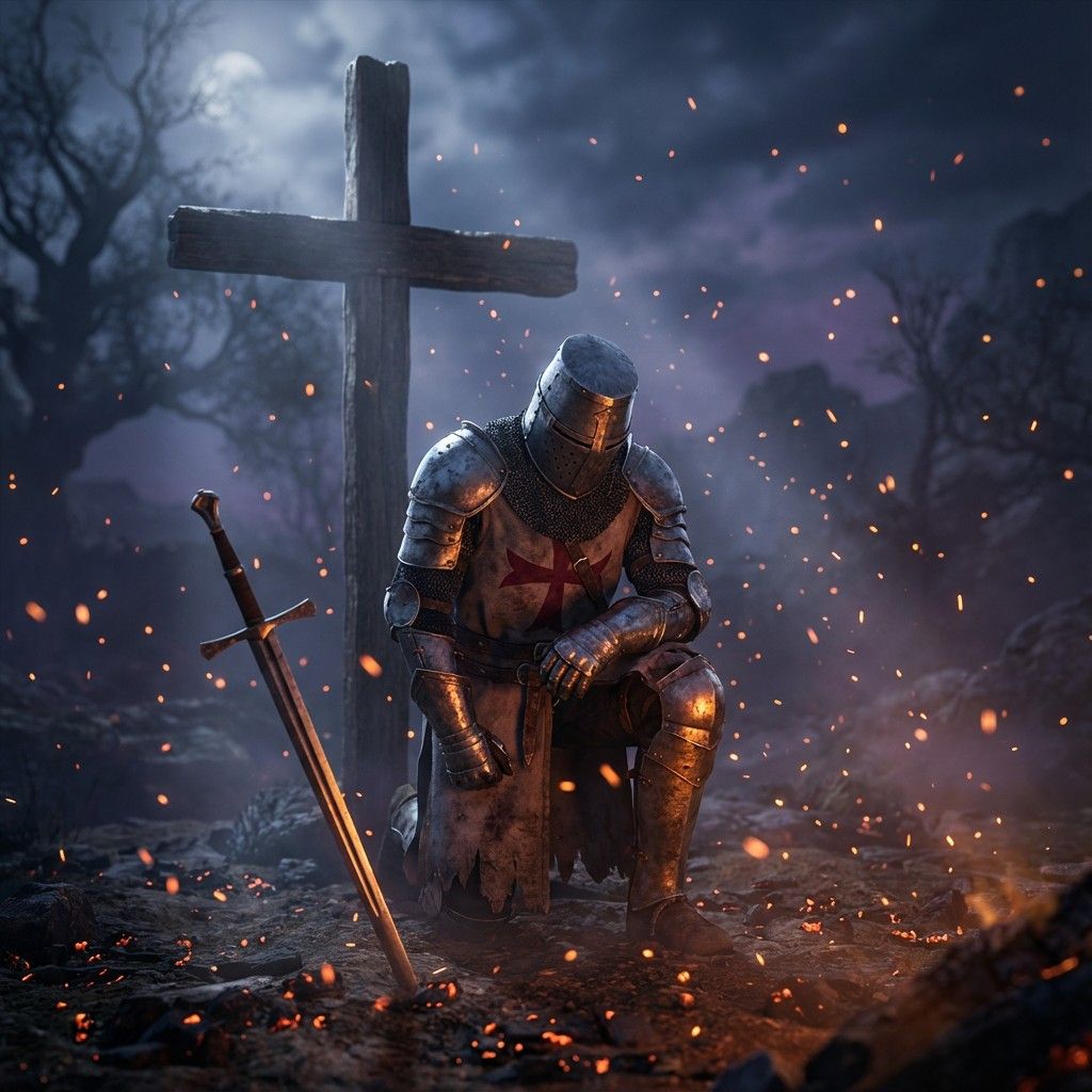 1024x1024 Download Warrior's Sacred Moment Image, Warrior, Crusader