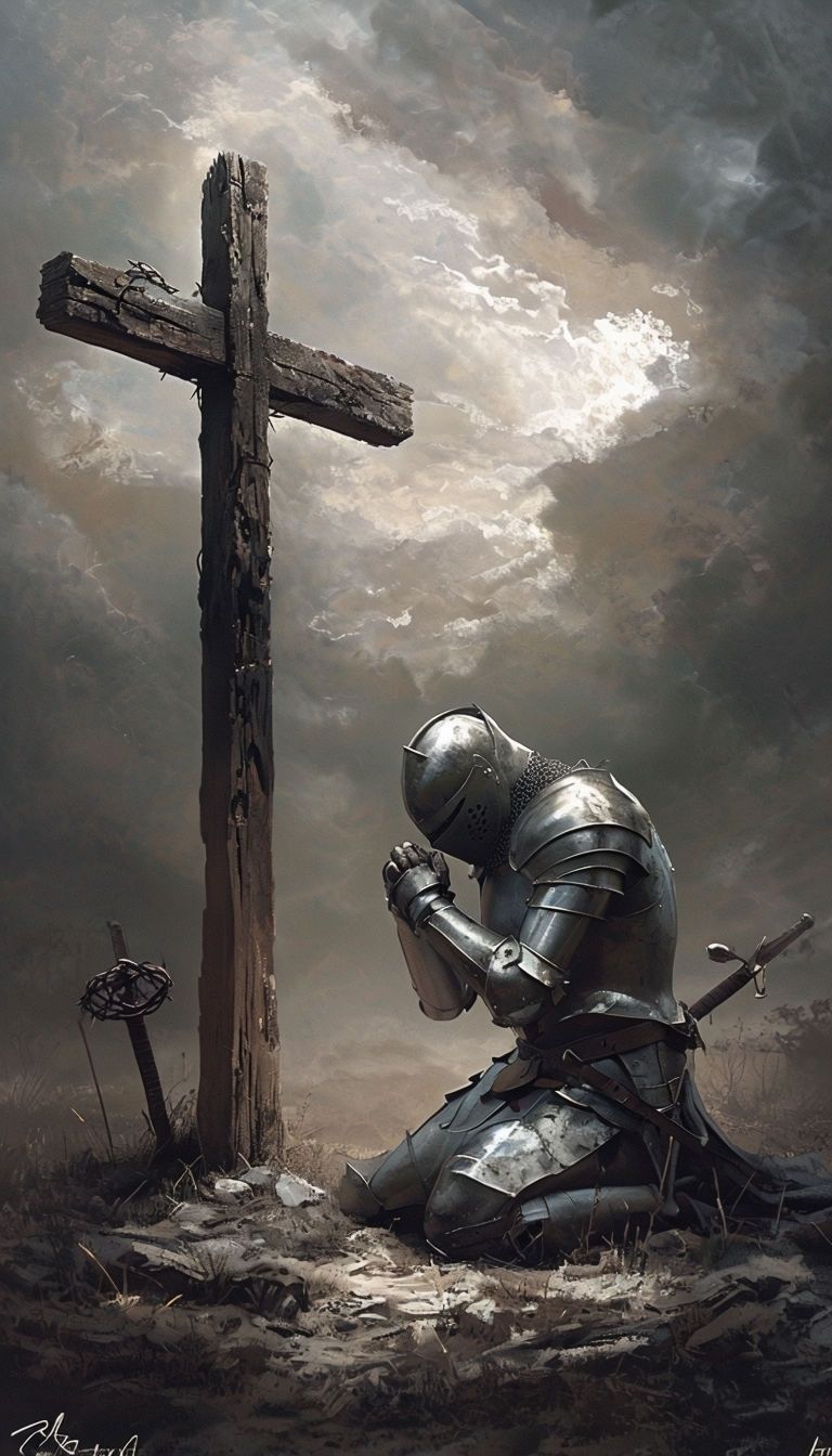 768x1344 Majestic Medieval Knight In Battle Ready Armor Mobile Wallpaper