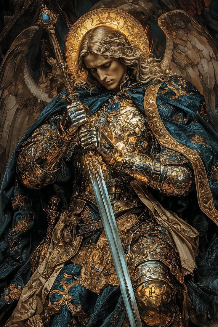 736x1104 Catholic armor. Holy knight wallpaper, Christian knight art, Archangel michael