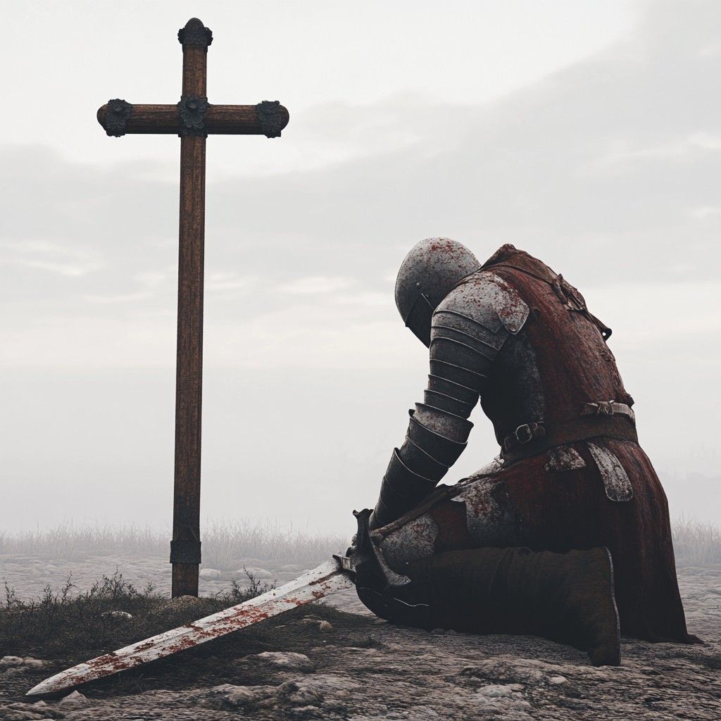 1024x1024 Download Knight kneeling down Image, Medieval, Armor