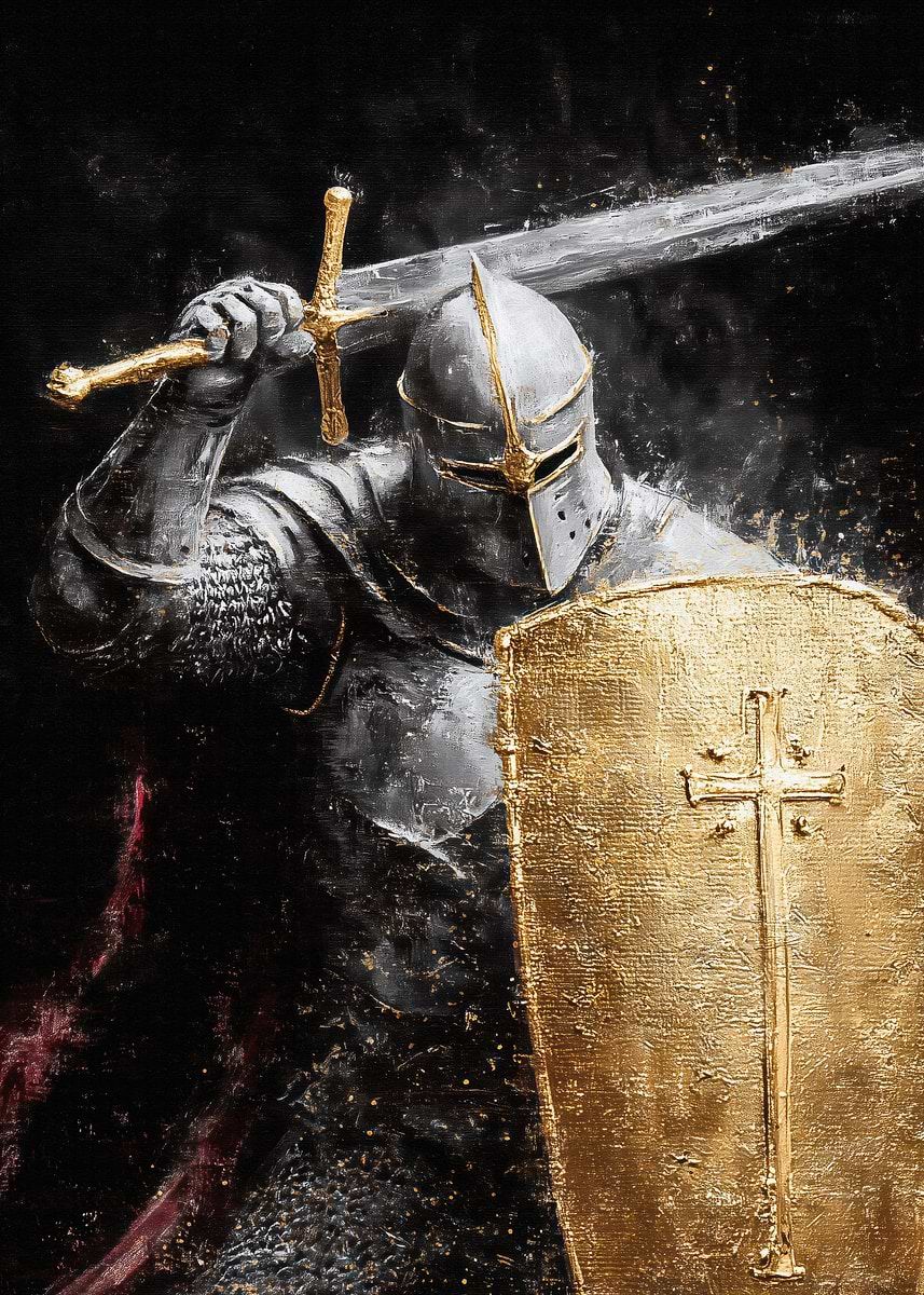 857x1200 Knight with Sword and Shield