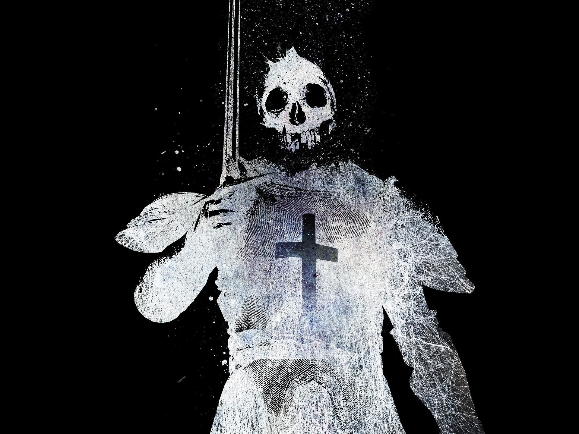 1920x1440 Dark Skeleton HD Wallpaper: A Haunting Knight's Vigilx1440