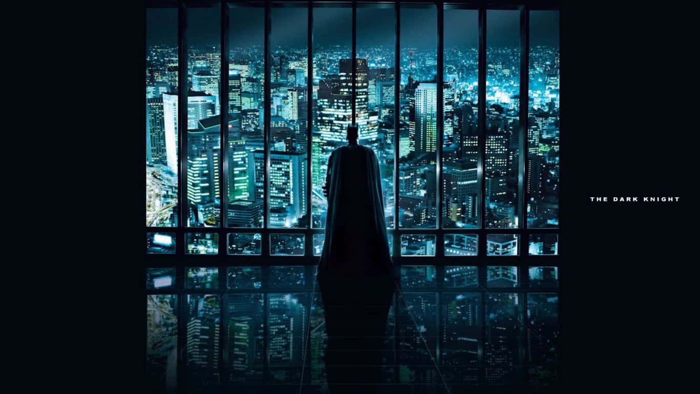 1366x769 Download Christian Bale as the Dark Knight Wallpaper