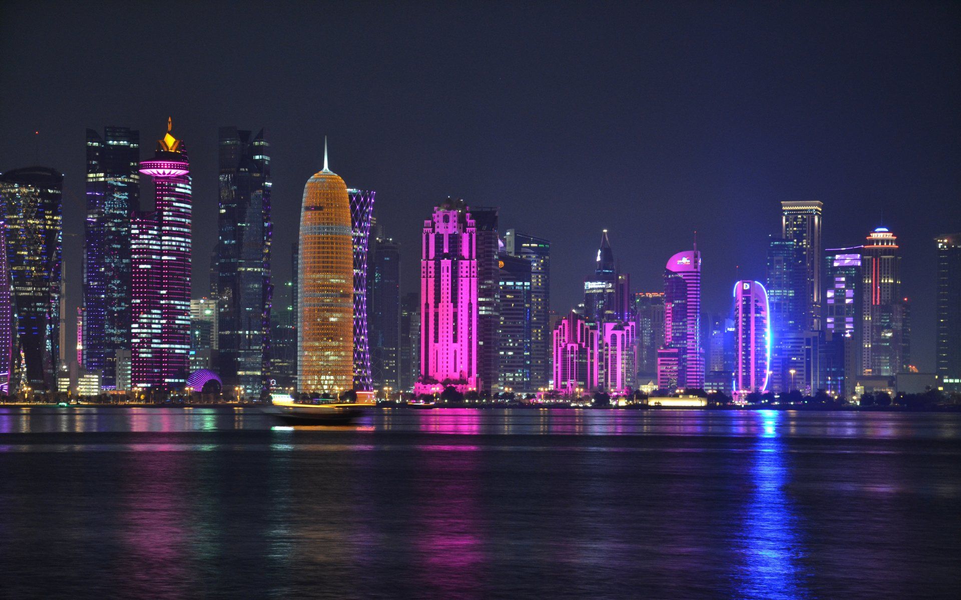 1920x1200 Doha Nightscape Ultra HD Wallpaperx2400