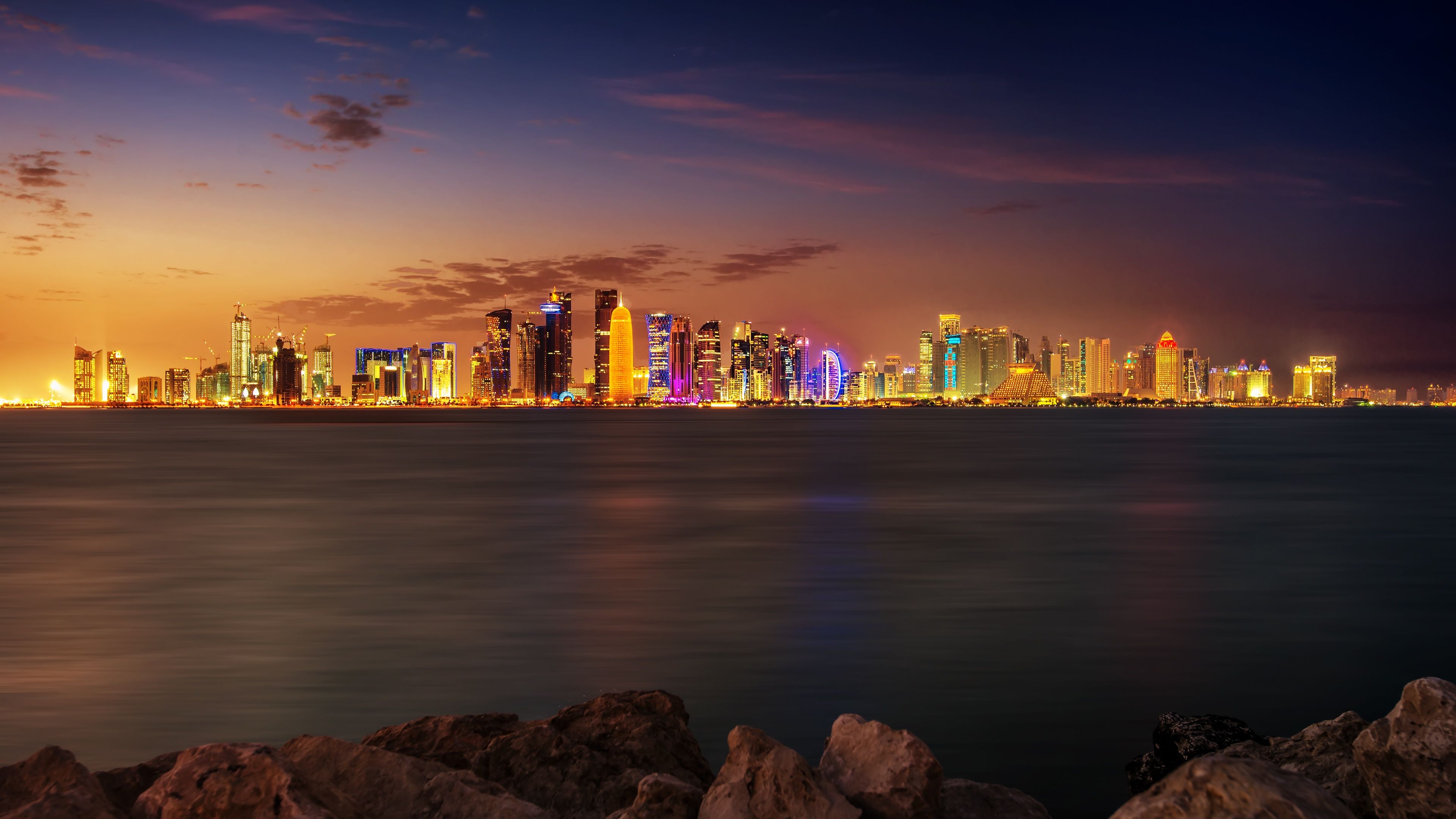 3840x2160 Doha City Wallpaper 4K, Qatar, Skyline, Cityscape