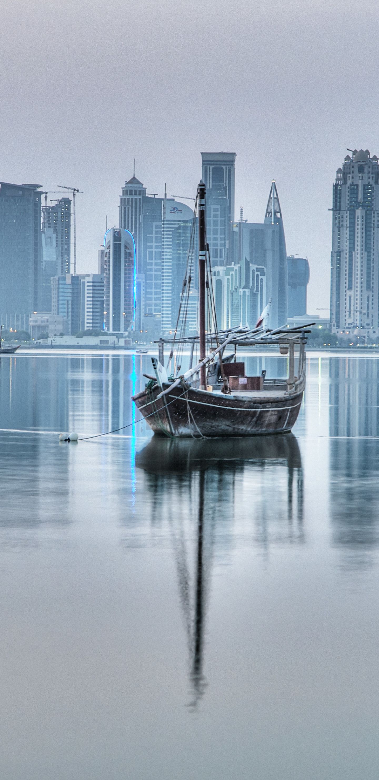 1440x2960 Phone wallpaper: Qatar, Man Made, Doha, Boat, Cities 1129403