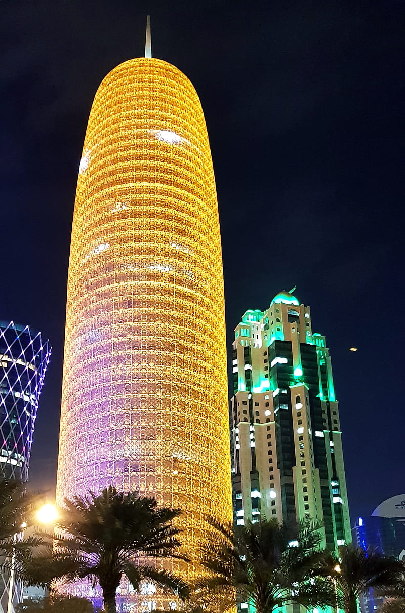 800x1211 Doha city, doha tower, light, HD phone wallpaper
