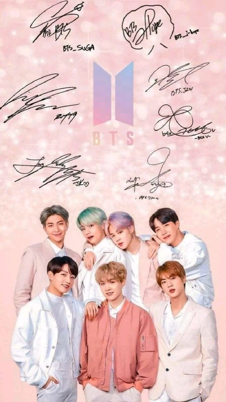 736x1308 BTS Members With Their Autograph