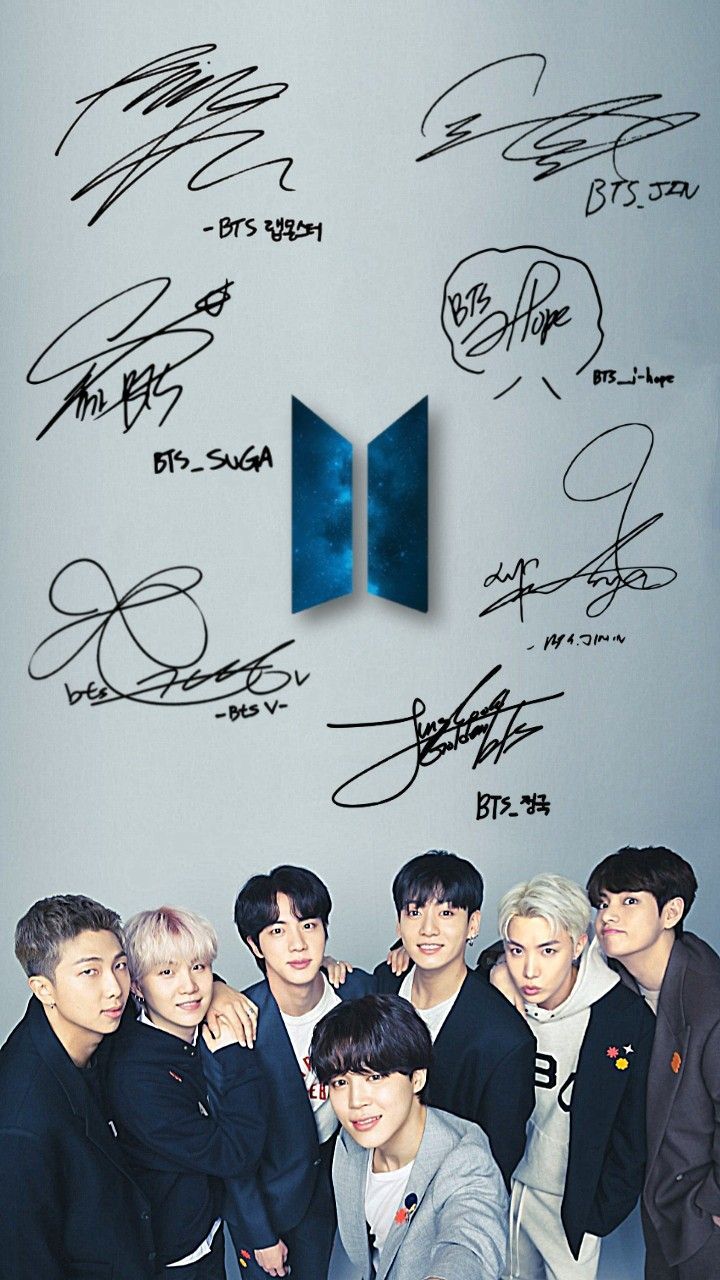 720x1280 BTS wallpaper with signature