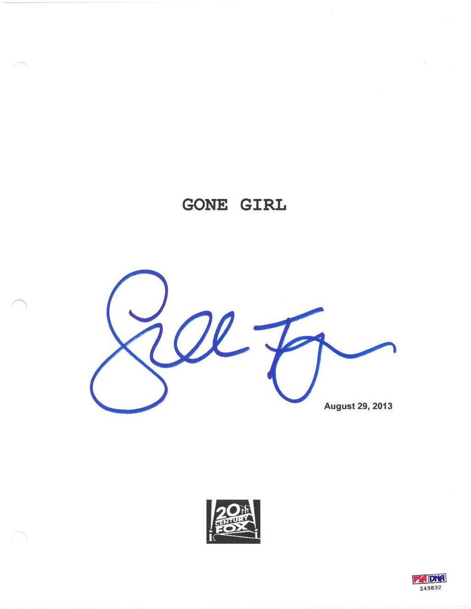 927x1200 Gillian Flynn Signed Gone Girl Autographed 8.5x11 Script PSA DNA #Z45832