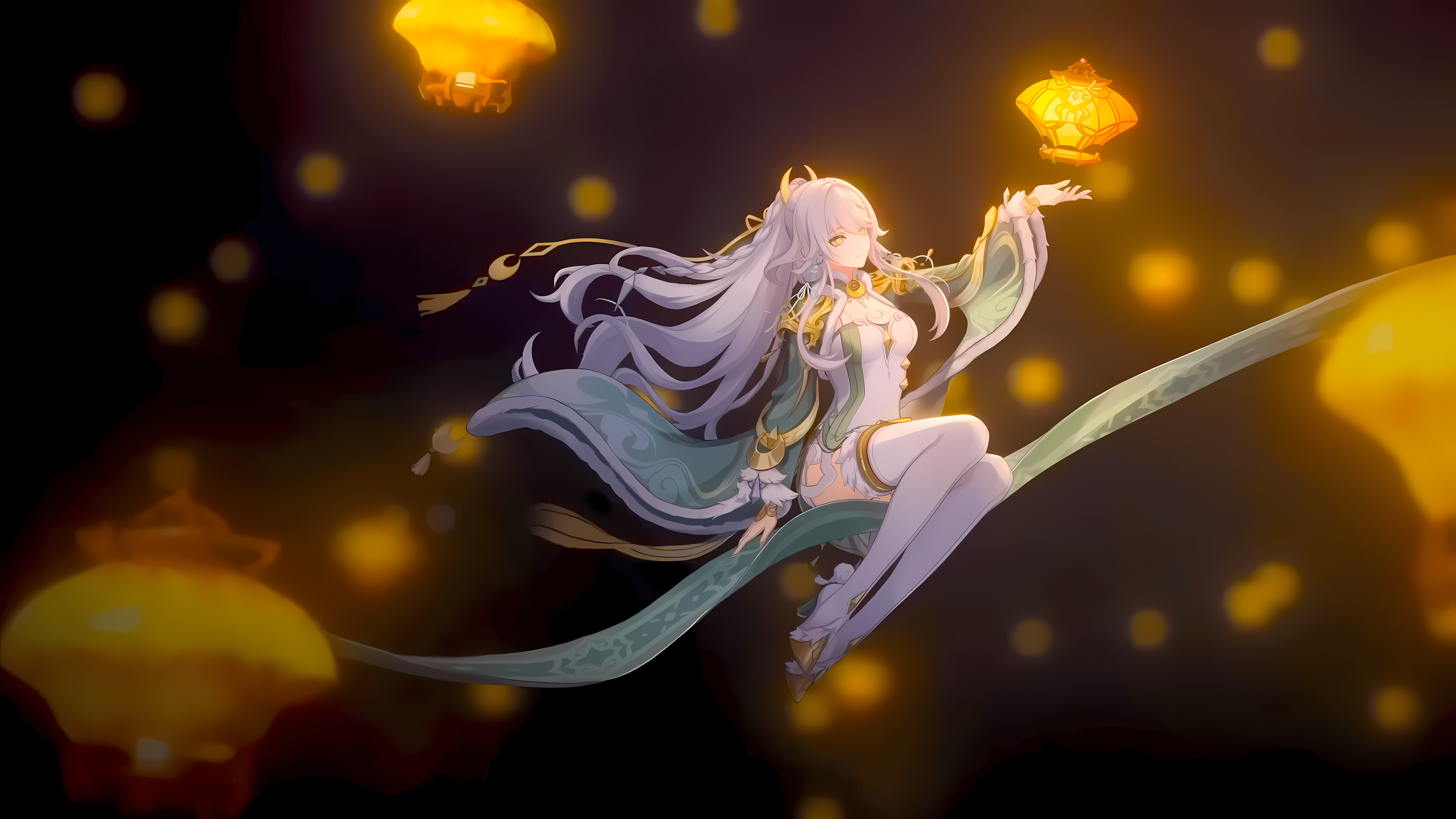 7680x4320 Zibai Wallpaper From Lantern Rite Cut Scene, Remastered And Up Scaled To 8k (full Resolution Image Link In Body) : R Genshin_Impact