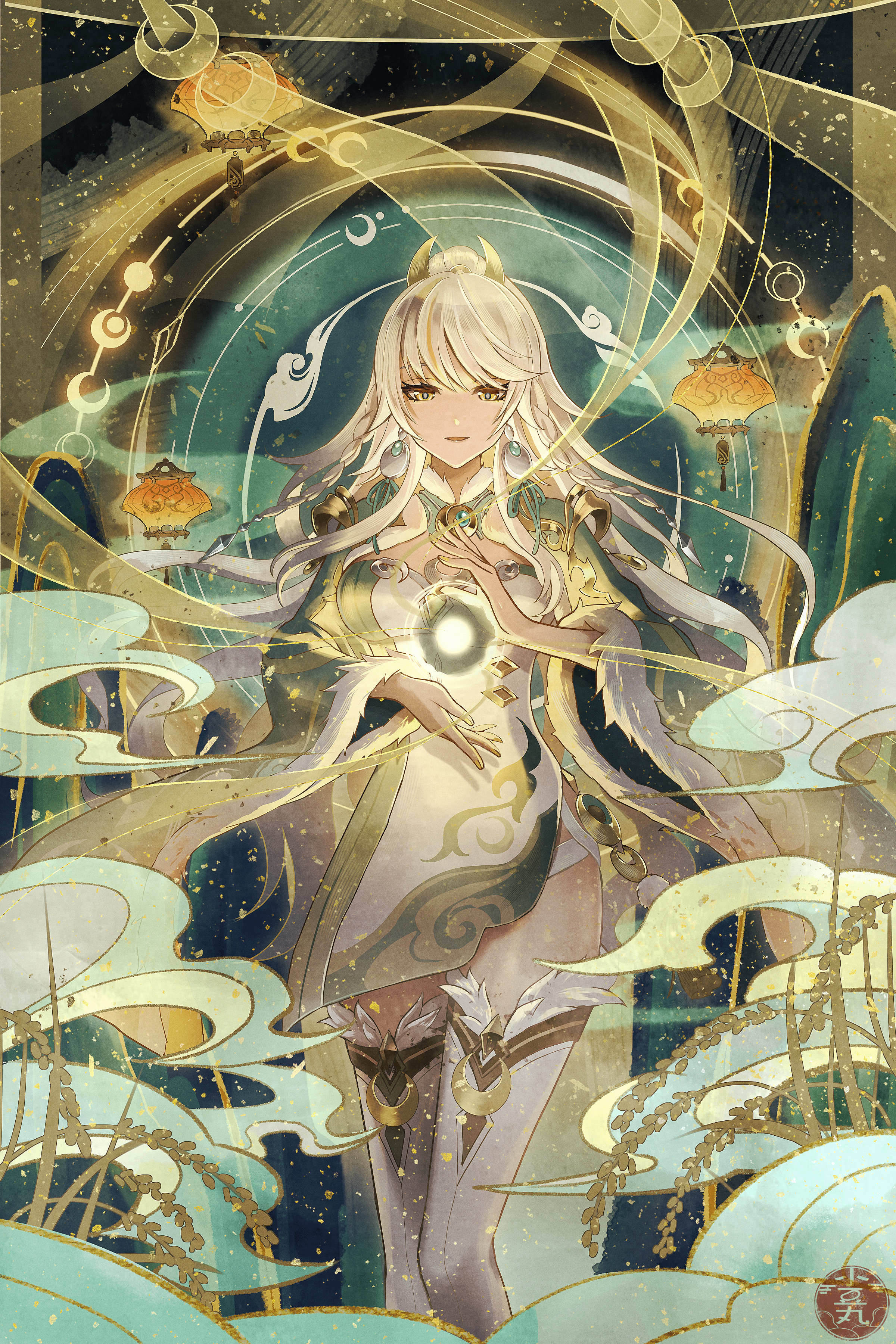 2400x3600 Zibai Impact Anime Image Board