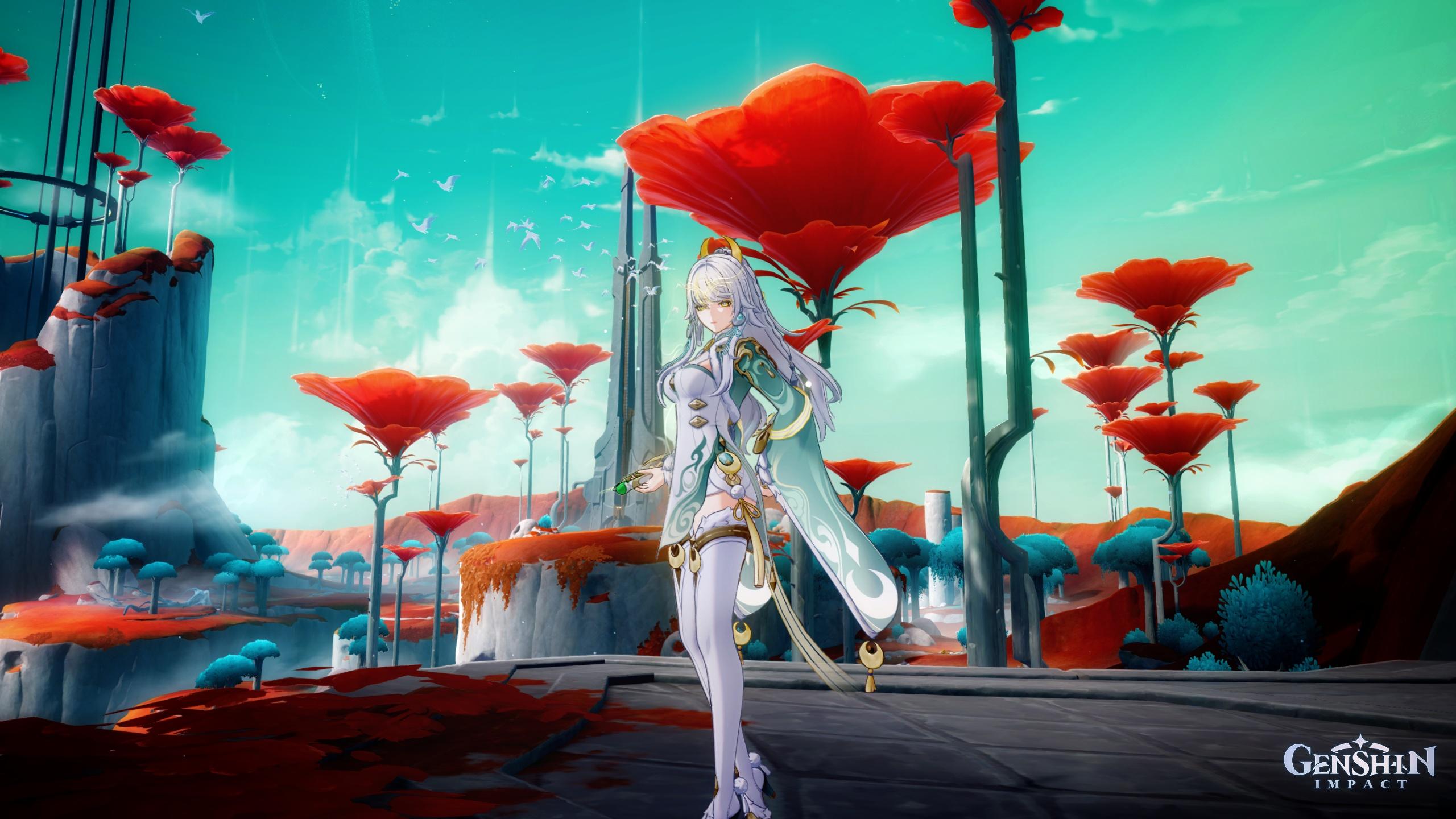 2560x1440 Zibai looks like she belongs on the moon