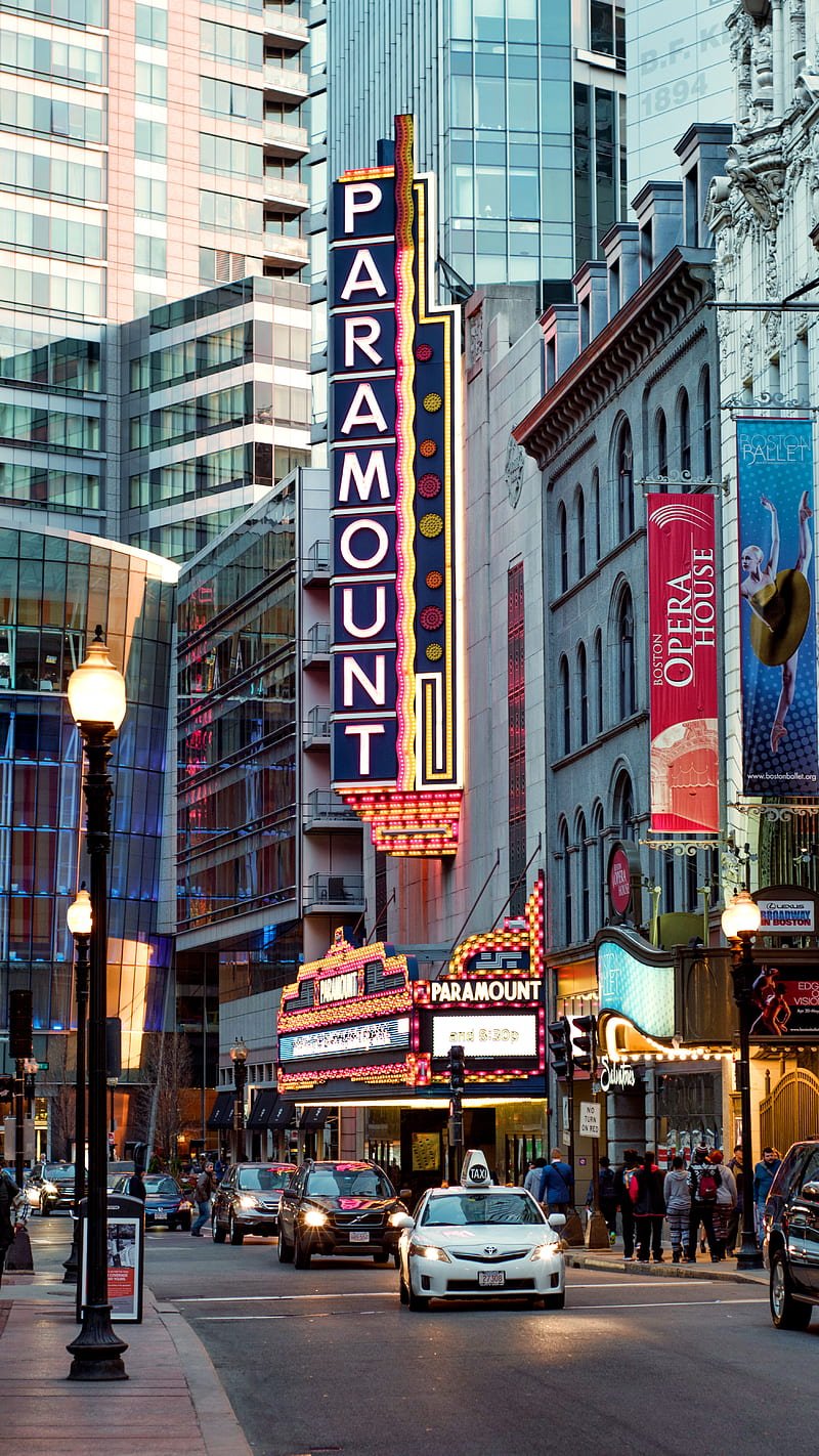 800x1422 S10 Plus- Paramount boston, city s theater, HD phone wallpaper