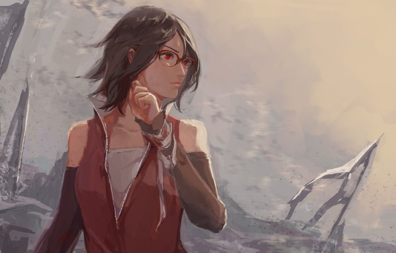 1332x850 Sarada Uchiha Mangekyou Sharingan Wallpaper