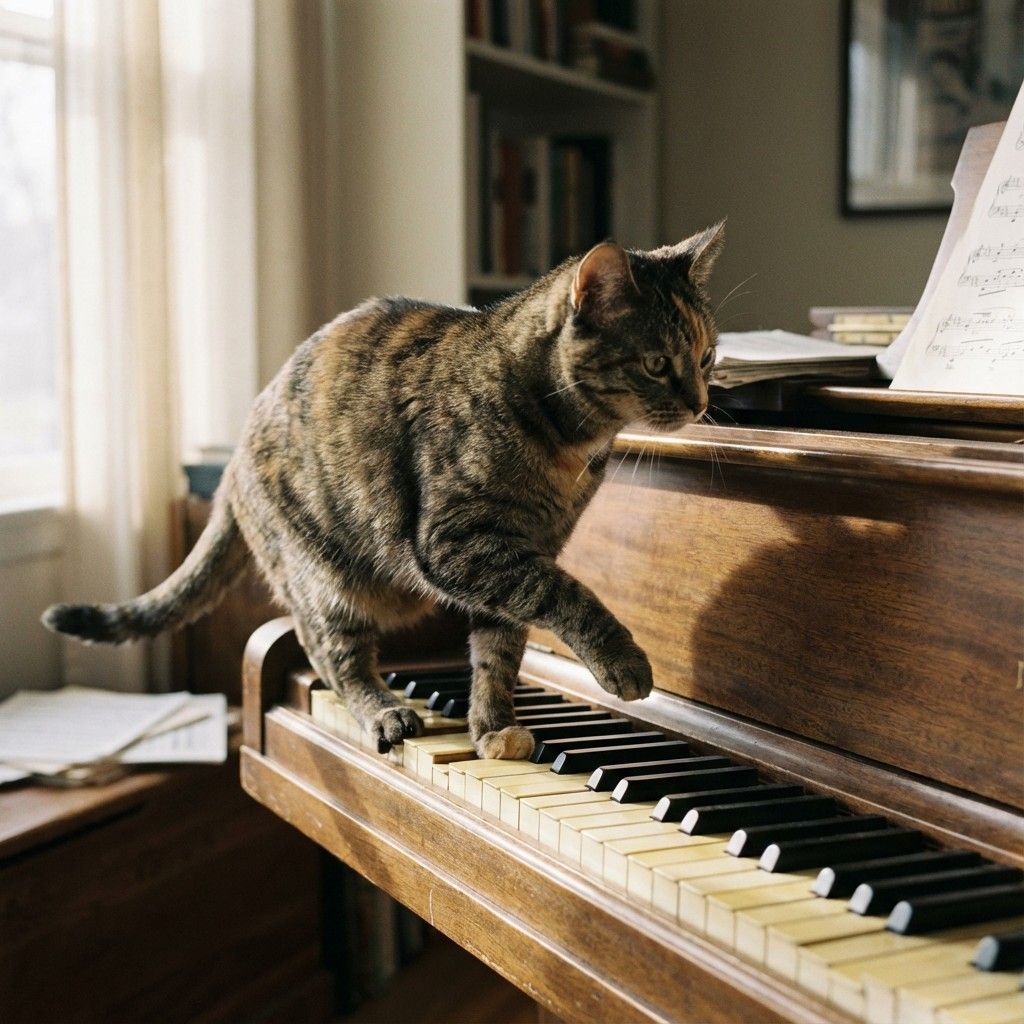 1024x1024 Download Tech Savvy Cat Image, Technology, Keyboard