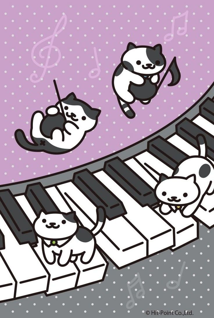 736x1091 Piano cat wallpaper. Piano cat drawing, Cute cat piano art, Cute wallpaper