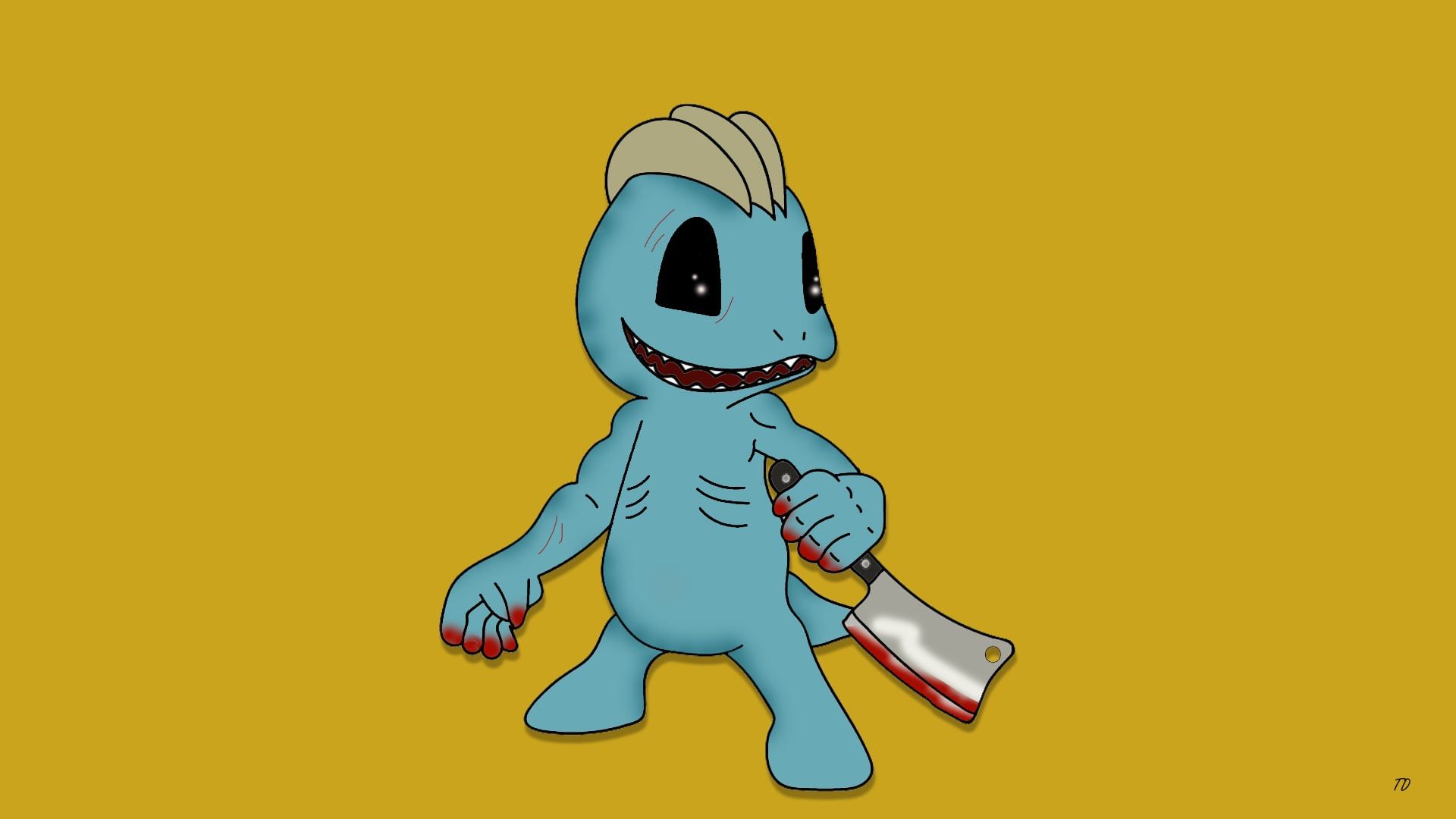 1920x1080 This is my Machop from Inktober, he's very friendly