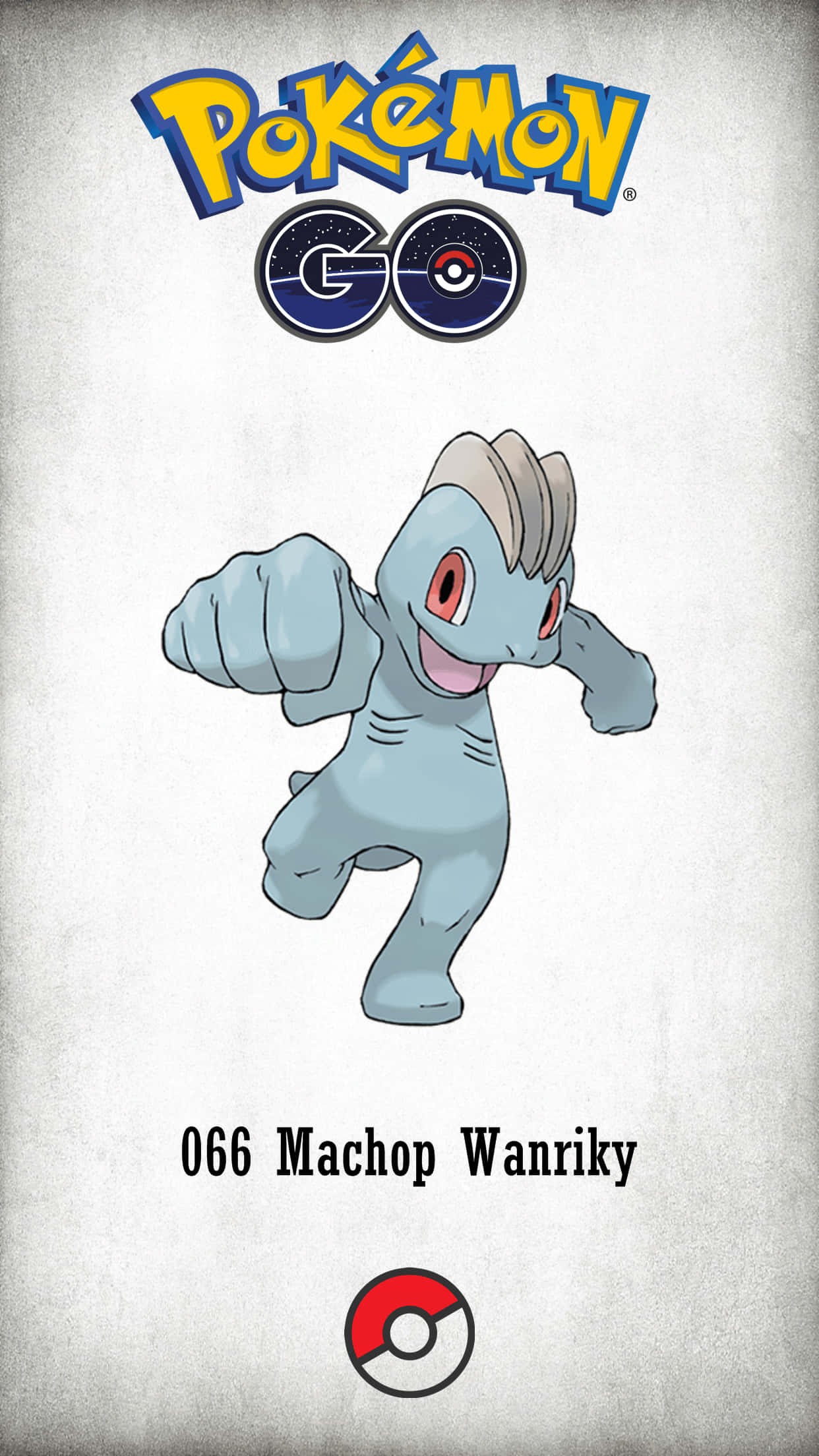 1242x2208 Download Machop Illustration With Pokedex Number Wallpaper