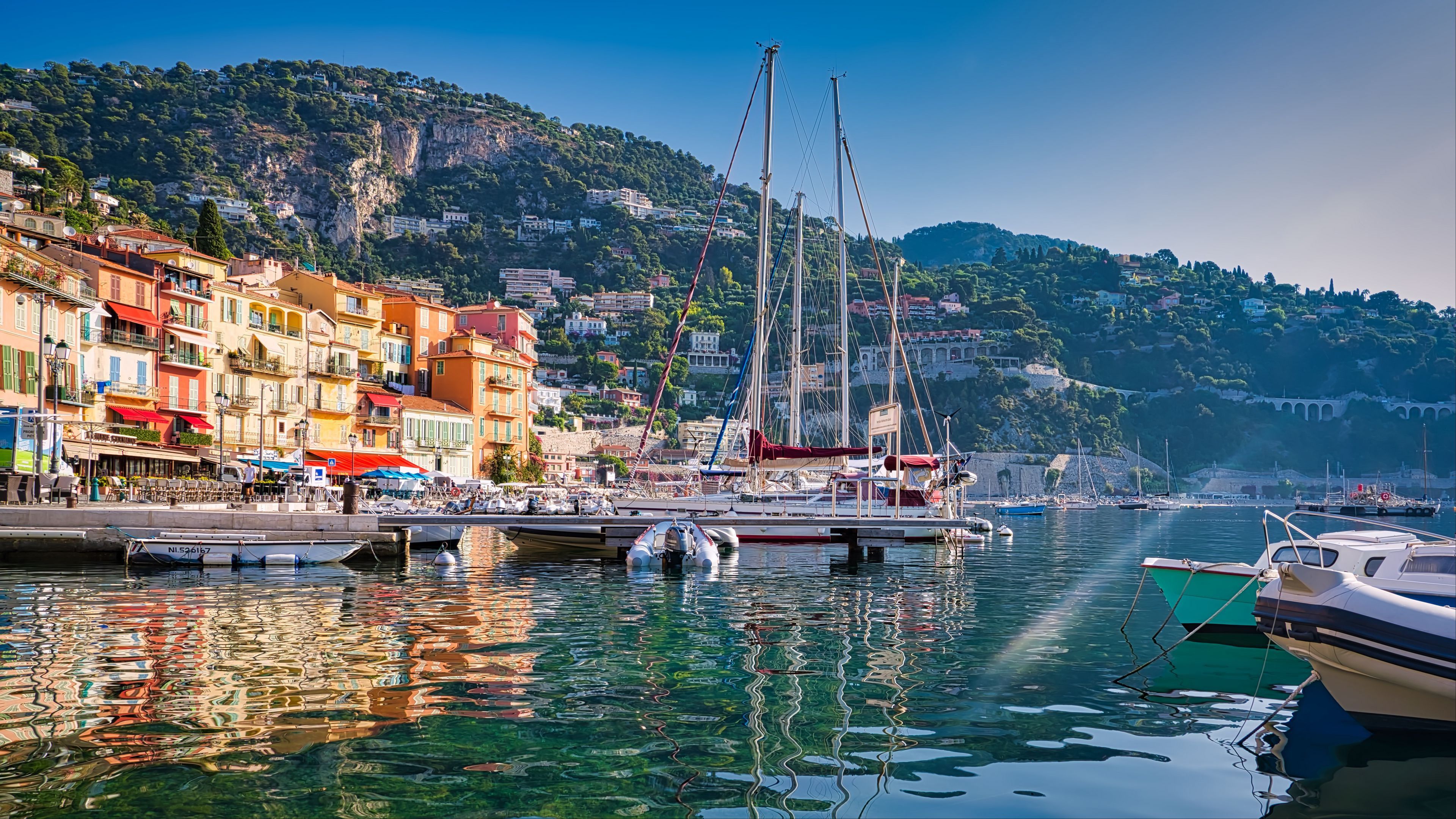 3840x2160 Villefranche sur Mer Port of Nice 4K HD Travel Wallpaper