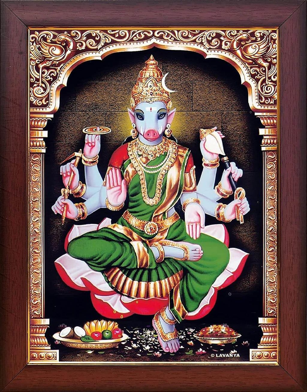 1024x1307 Goddess Sri Varahi Amman Devi Wooden Photo Frame (Regular 13 X 10 Inch)