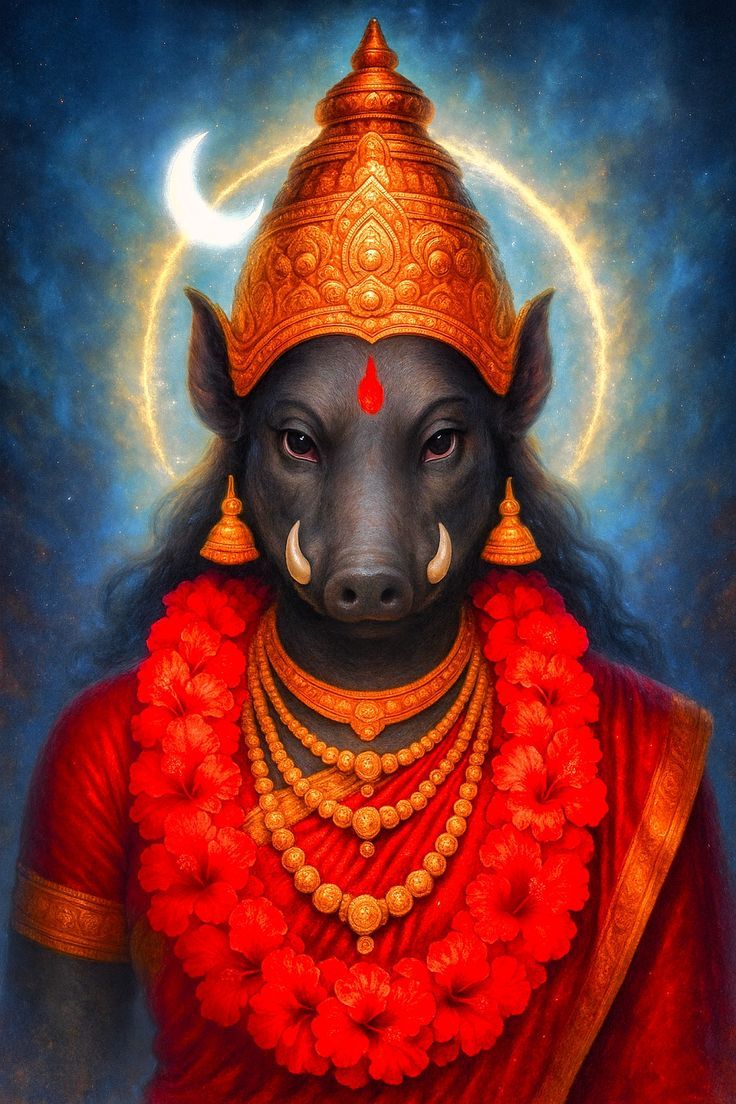 736x1104 Maa Varahi. Indian paintings gods, Varahi mata photo, Red tara maa wallpaper