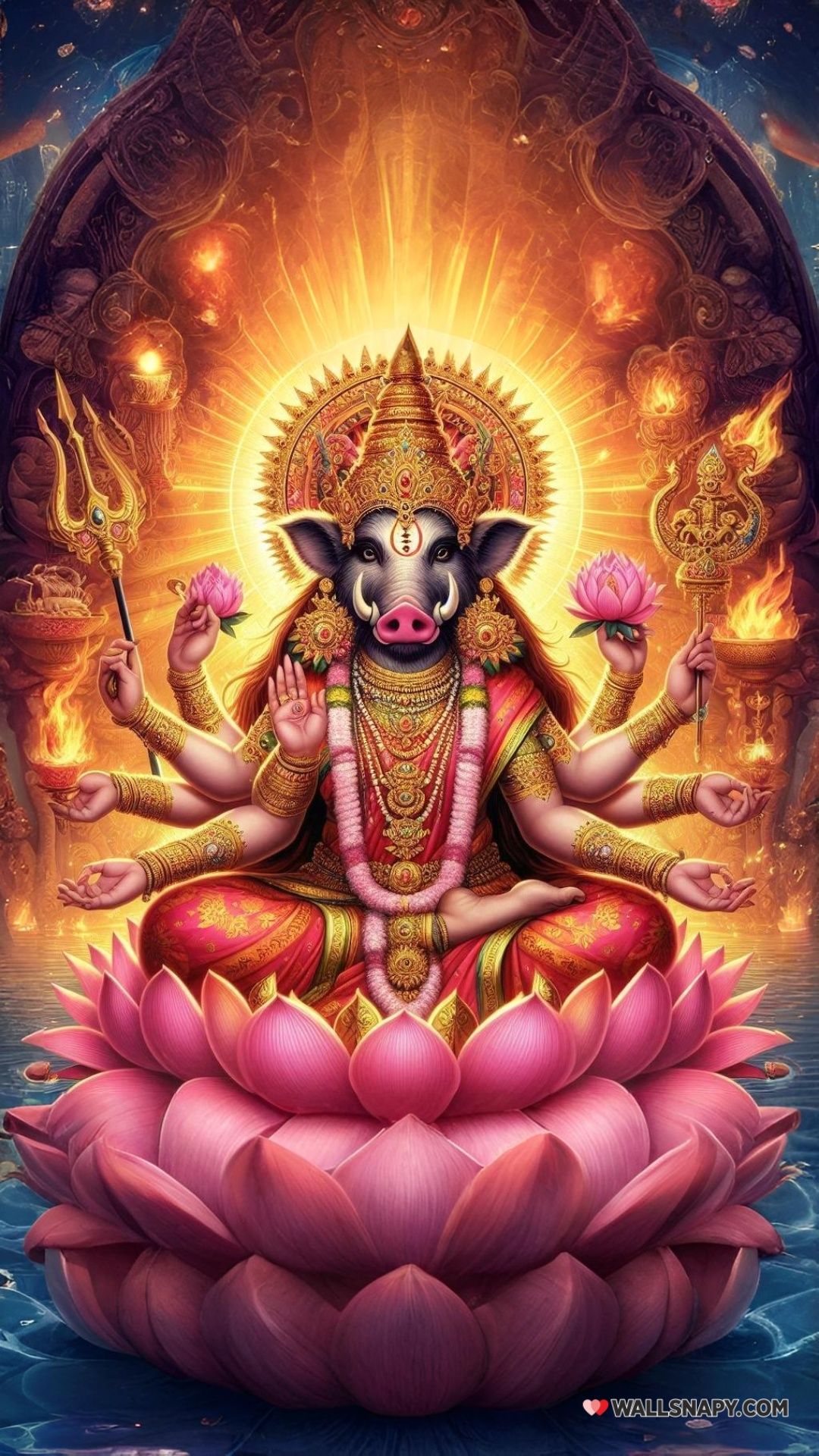 1080x1920 Fire glow varahi amman ai png mobile 4k