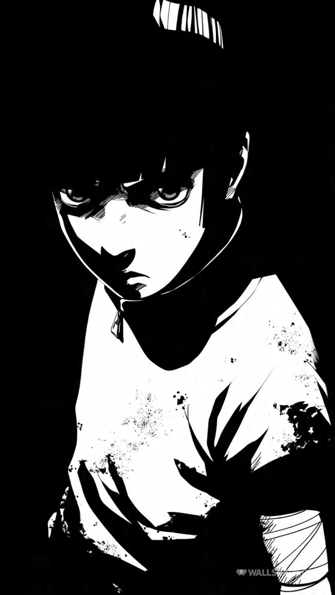 1080x1920 Rock lee classic ink line art anime wallpaper