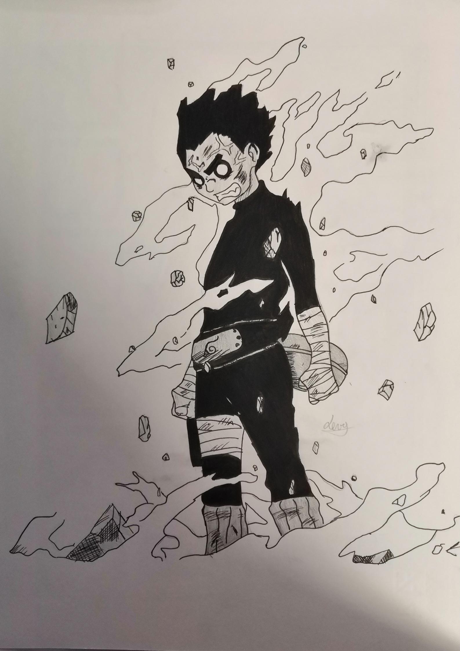 1587x2242 i recently drew this scene of Rock Lee during chunin exam