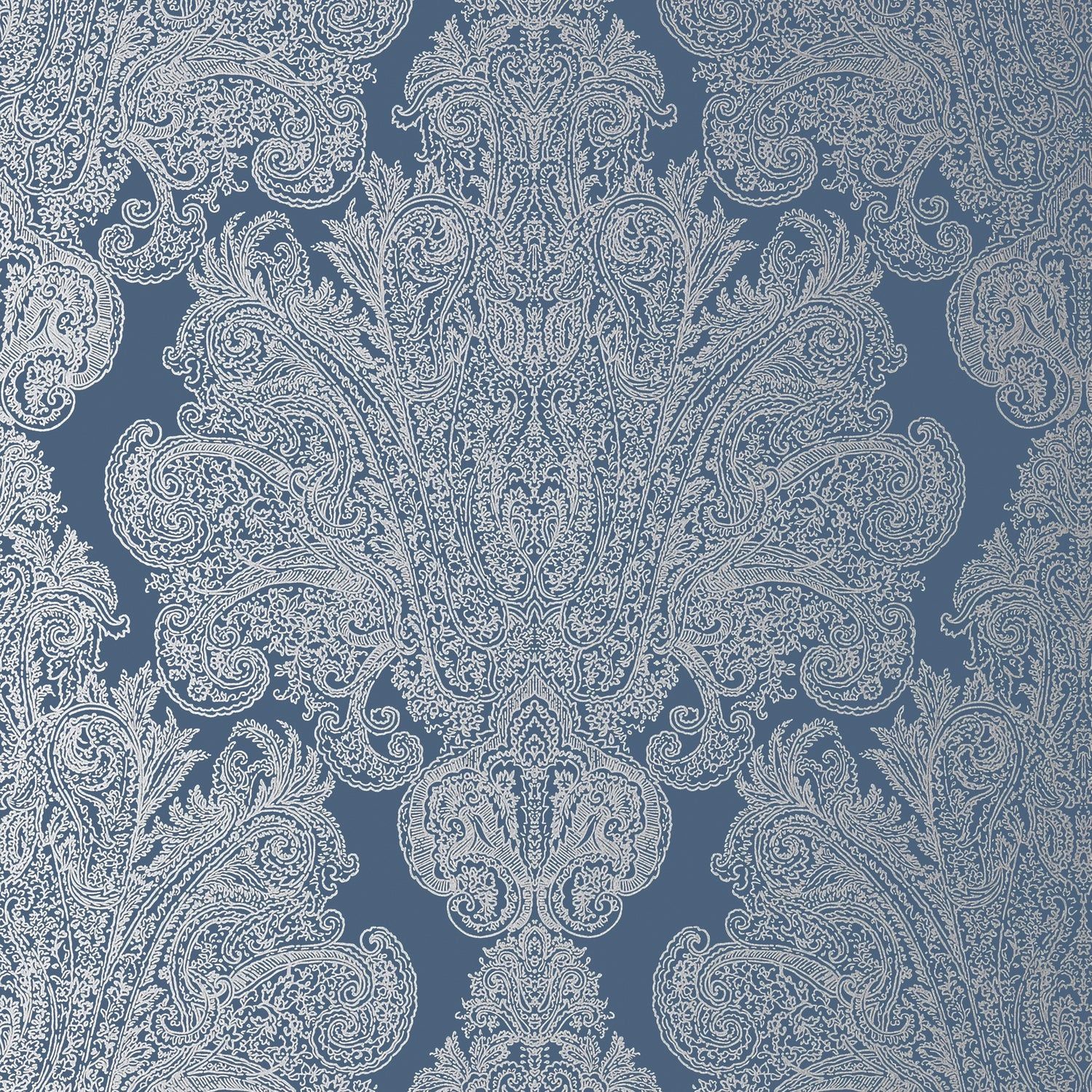 1500x1500 Auburn Metallic Silver on Navy AT6105 Wallpaper by Anna French To Go