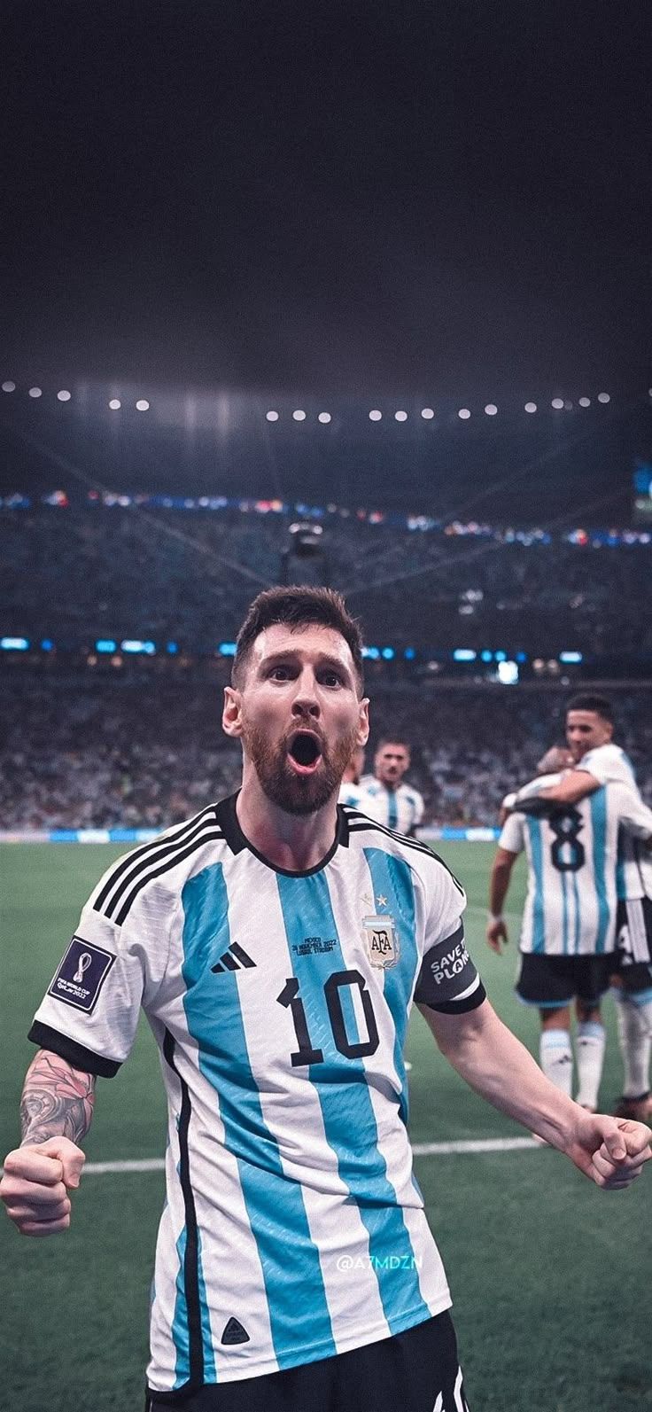 736x1593 4k Wallpaper Messi Argentina 2022