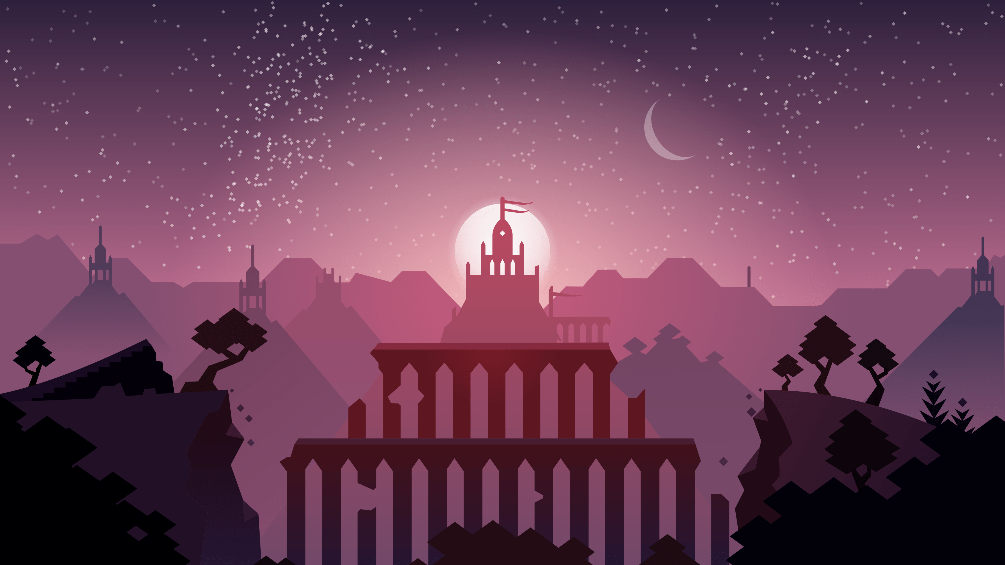 3508x1974 This Alto's Adventure scene I vectorized. 2K