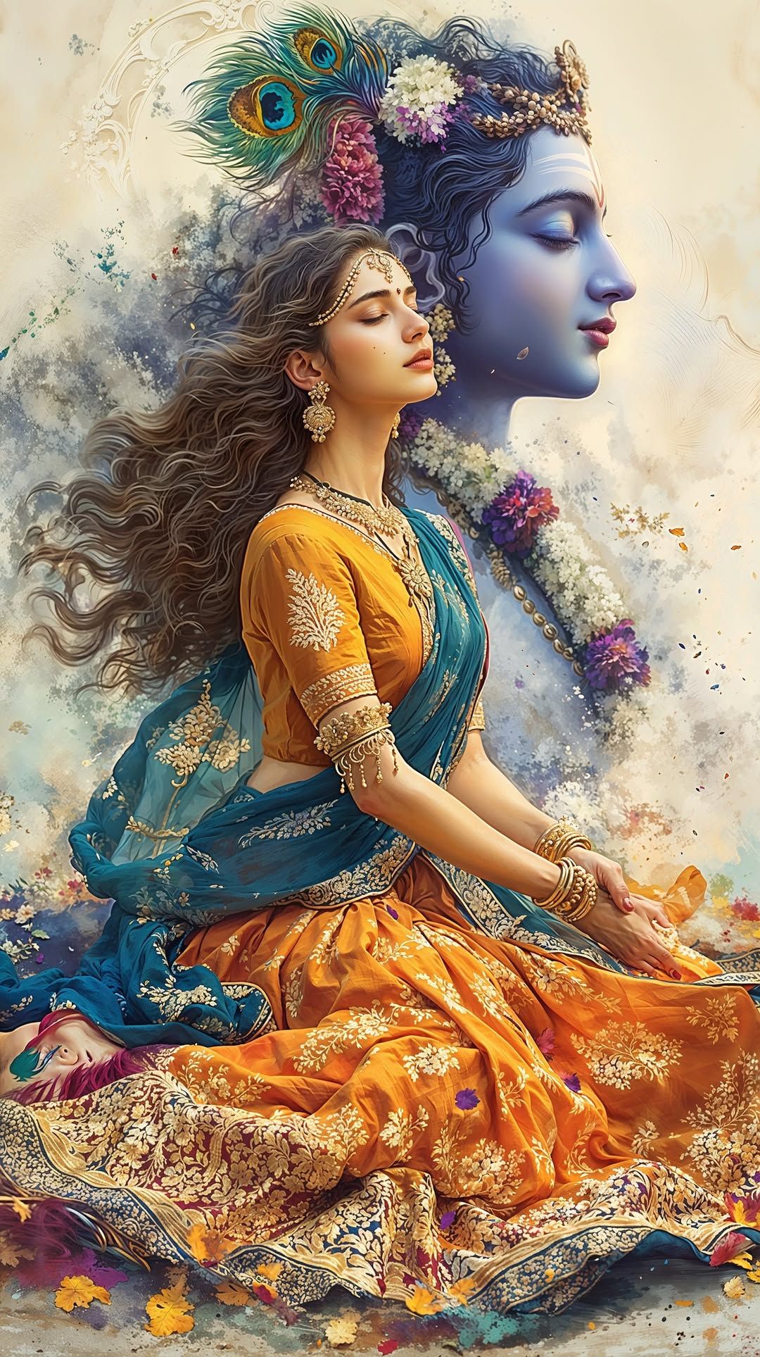 1080x1927 AI created image for Radha krishna