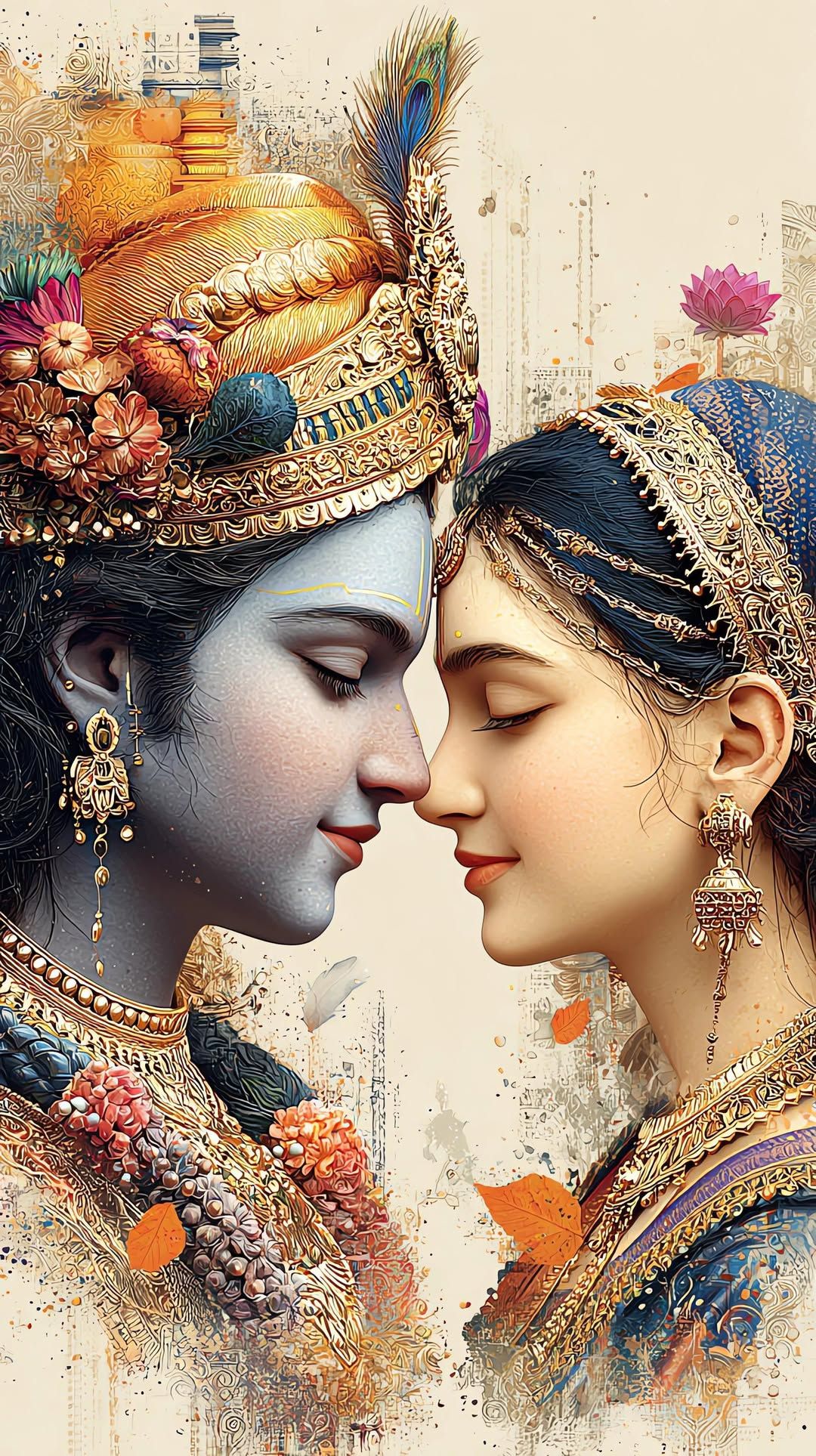 1080x1927 AI created image for Radha krishna